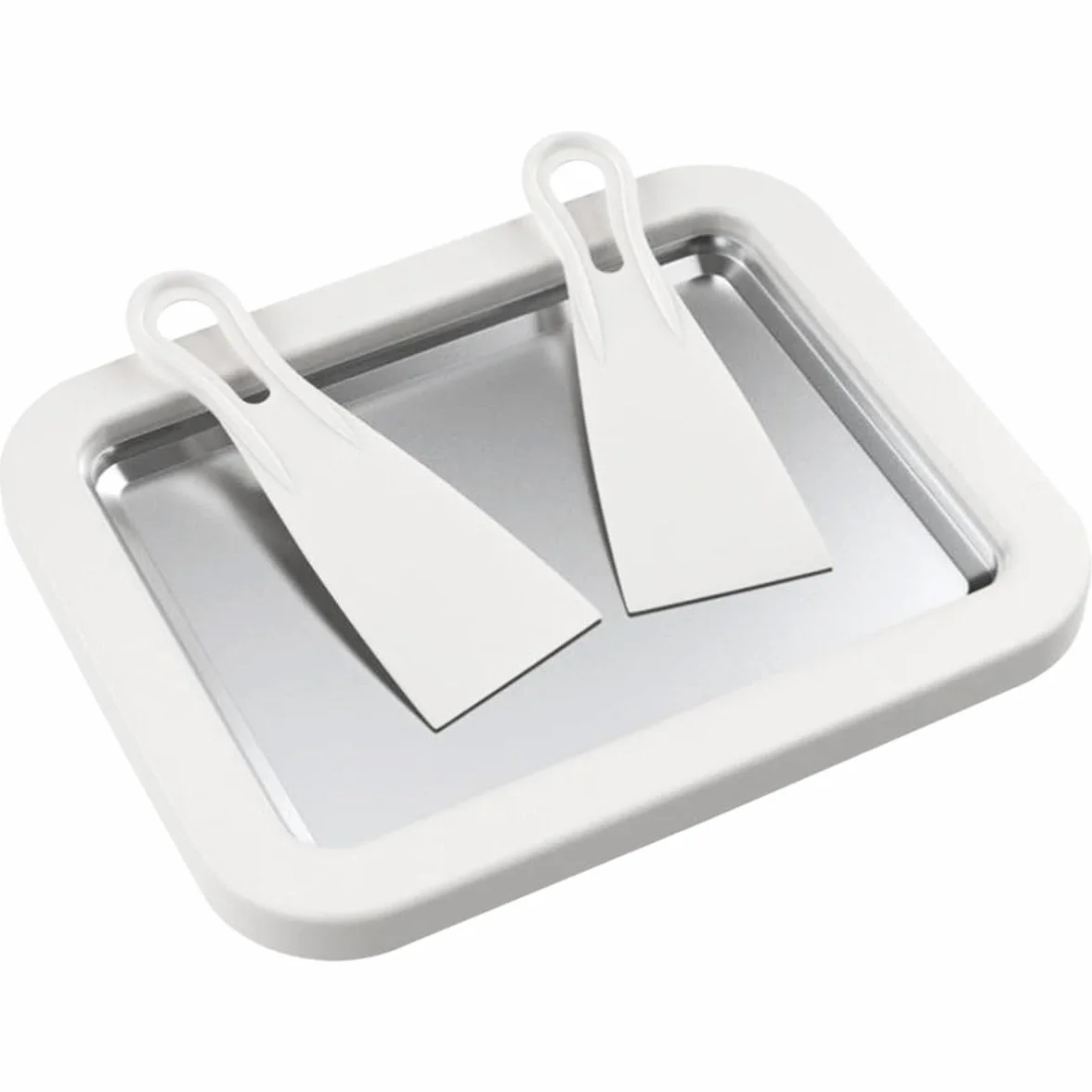 Ice Cream Rolls Maker do robienia lodów "zrób to sam" – maszyna do robienia lodów z 2 szpatułkami, dla dzieci i rodziny, kolor biały, 21 x 26 cm