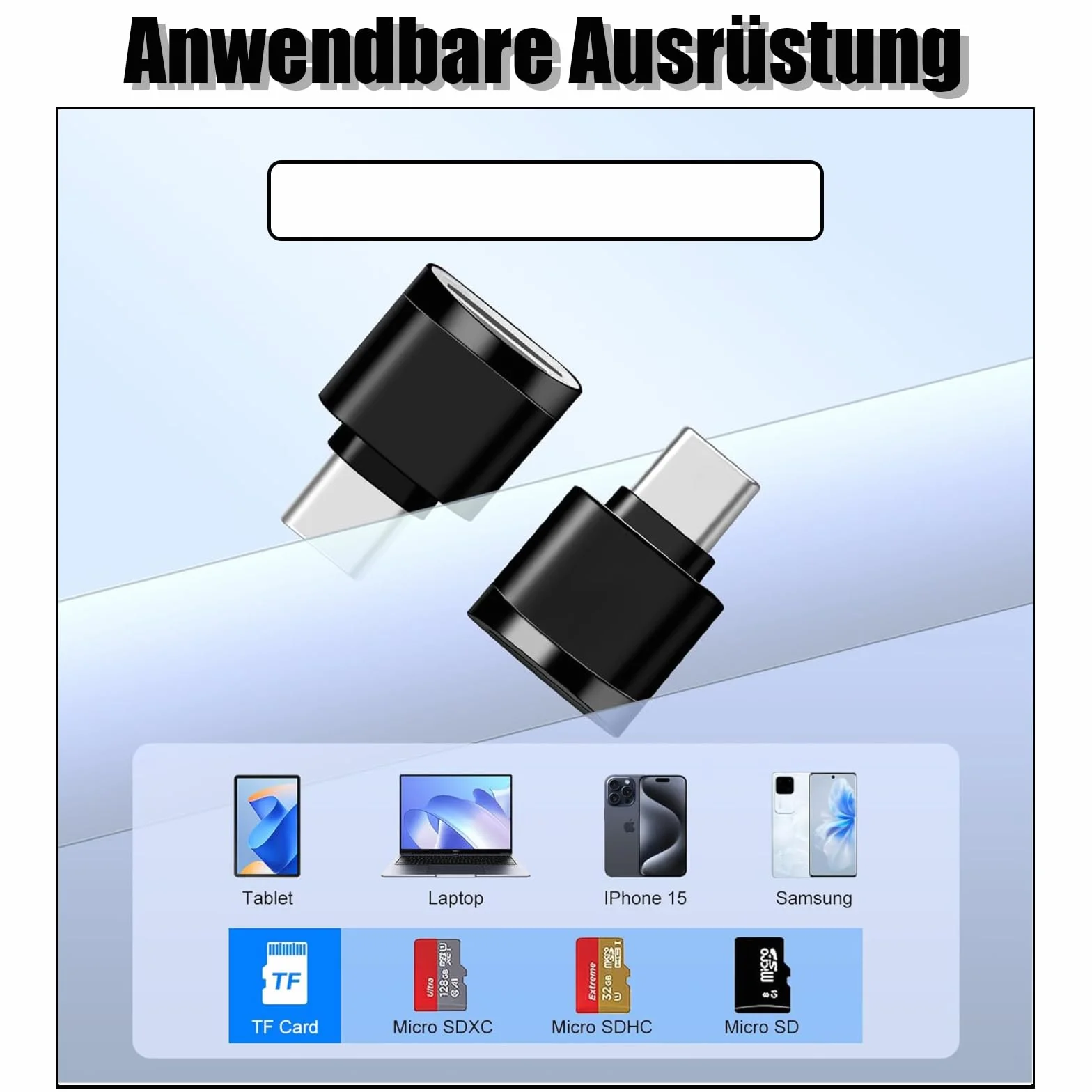 Powice Czytnik kart USB C, TF czytnik kart pamięci, adapter micro SD nadaje się do komputerów, notebooków, telefonów komórkowych i innych urządzeń z interfejsem USB C