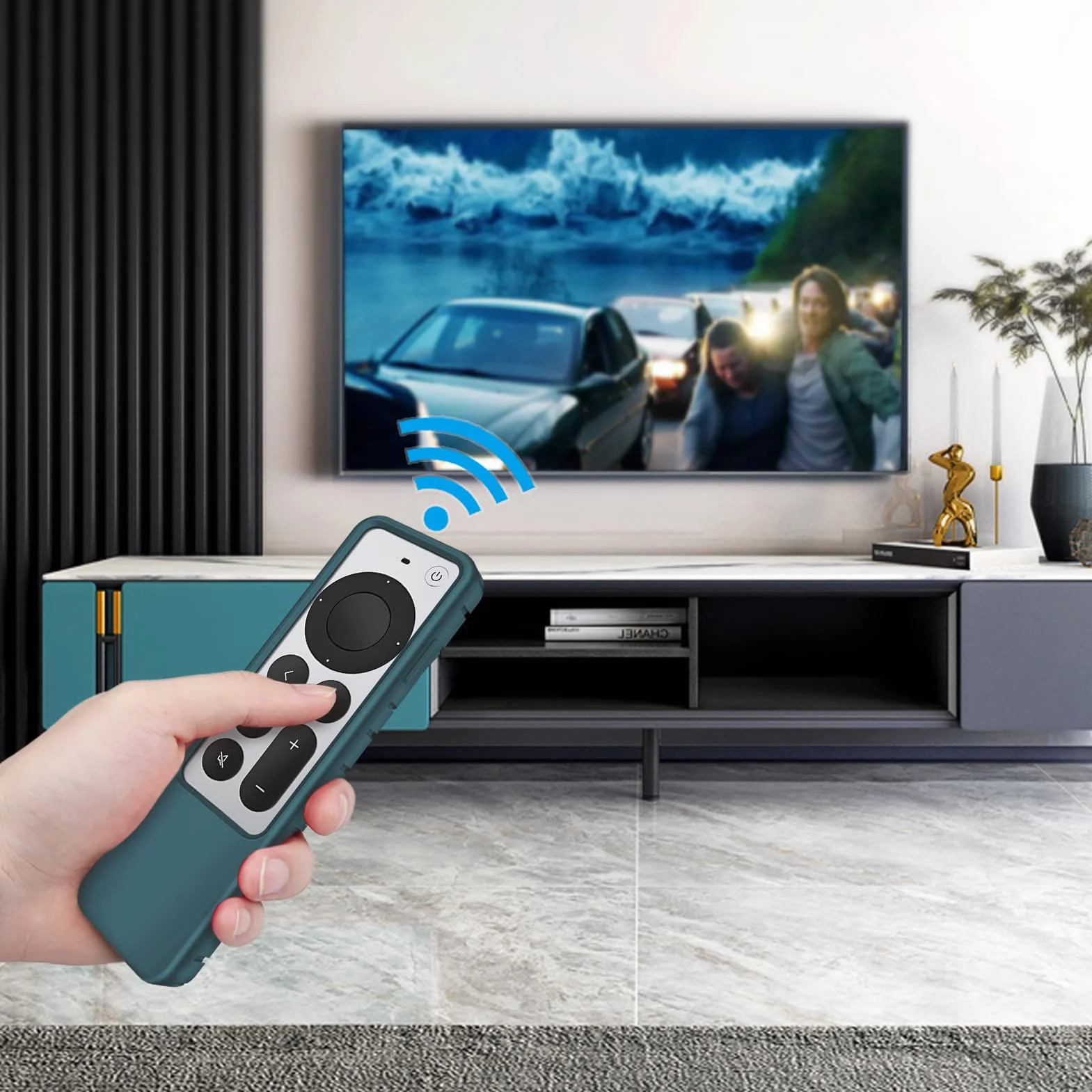 Fintie Etui ochronne do Apple TV Siri Remote 2021/2022 – grzebień miodowy, lekki, antypoślizgowy, odporny na uderzenia, silikonowy pokrowiec do pilota Apple TV 4K / HD Siri (2. generacja/3.