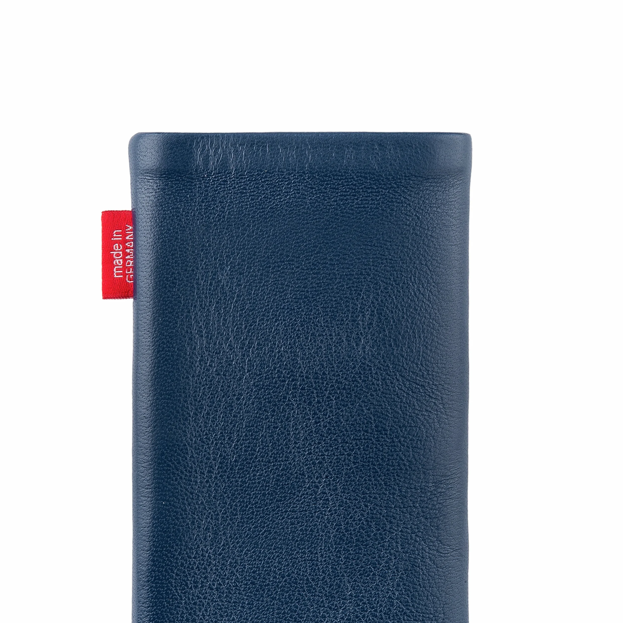 fitBAG Beat Blue niestandardowy dopasowany rękaw do Sony Xperia 1 VI | Wyprodukowano w Niemczech | Etui z delikatnej skóry nappa z podszewką z mikrofibry do czyszczenia wyświetlacza