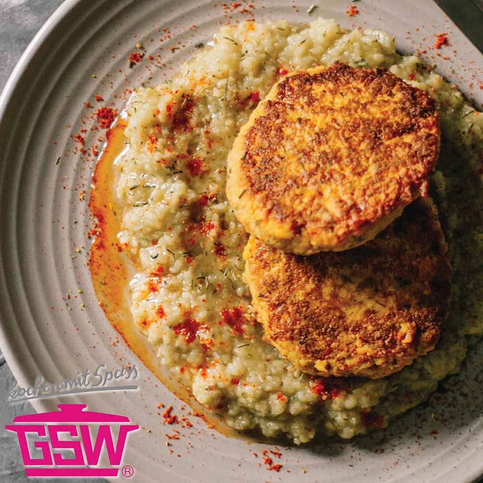 GSW Zestaw garnków i patelni Gourmet Granit – wysokiej jakości zestaw składający się z garnków i patelni, z pokrywką, również do kuchenek indukcyjnych i piekarników – odlew aluminiowy, 7-częściowy