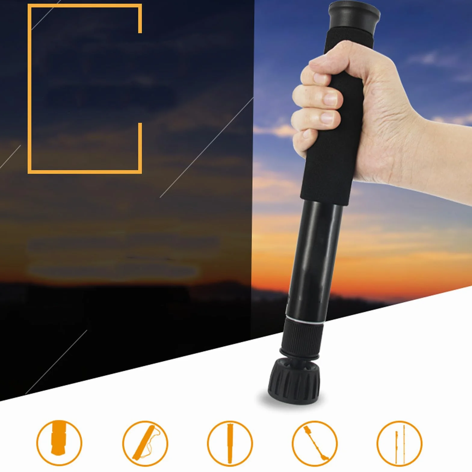 62-calowy Monopod do Aparatu, Wytrzymały Monopod do Bezlusterkowych Lustrzanek Cyfrowych, Stabilny Monopod Fotograficzny, Lekki i Przenośny, z Etui