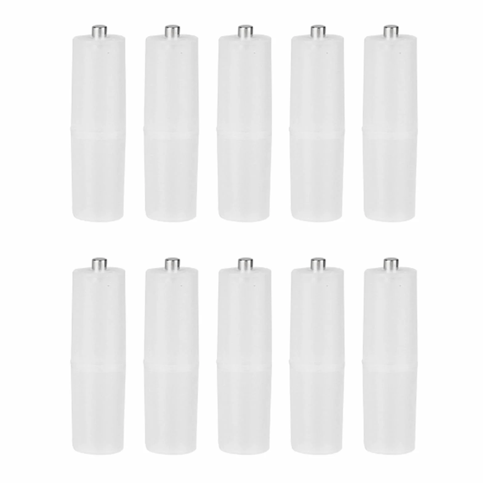 Dpofirs Adapter Baterii AAA na AA, 10 Sztuk Konwerterów Baterii AAA do AA z Etui na Uchwyt, Przenośny Przezroczysty Konwerter ABS (jasne)
