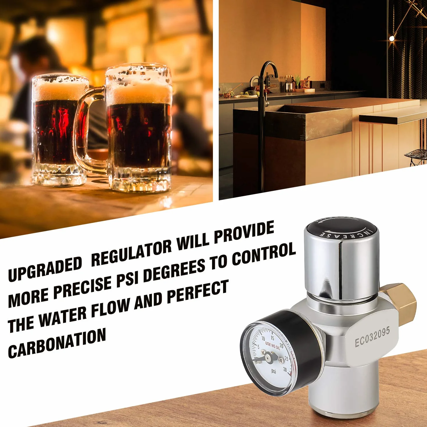 TMCRAFT Mini keg growler z podwójnymi ściankami, regulowany ciśnieniem, system dozowania piwa domowego ze zdejmowanym kranikiem i regulatorem, utrzymuje świeżość i węglowanie do piwa rzemieślniczego