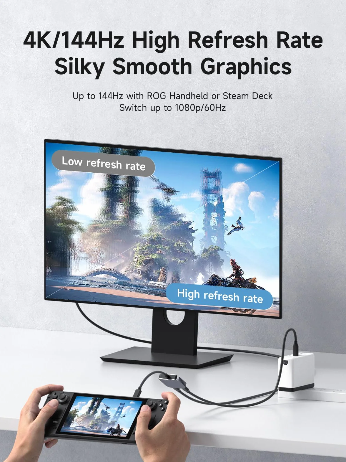 Hagibis Adapter do okularów AR USB-C 8K@60Hz 4K@144Hz 100W PD Power & Play dla XREAL Viture Rokid Steam Deck ROG Ally Switch iPhone 16 15 Pro Max