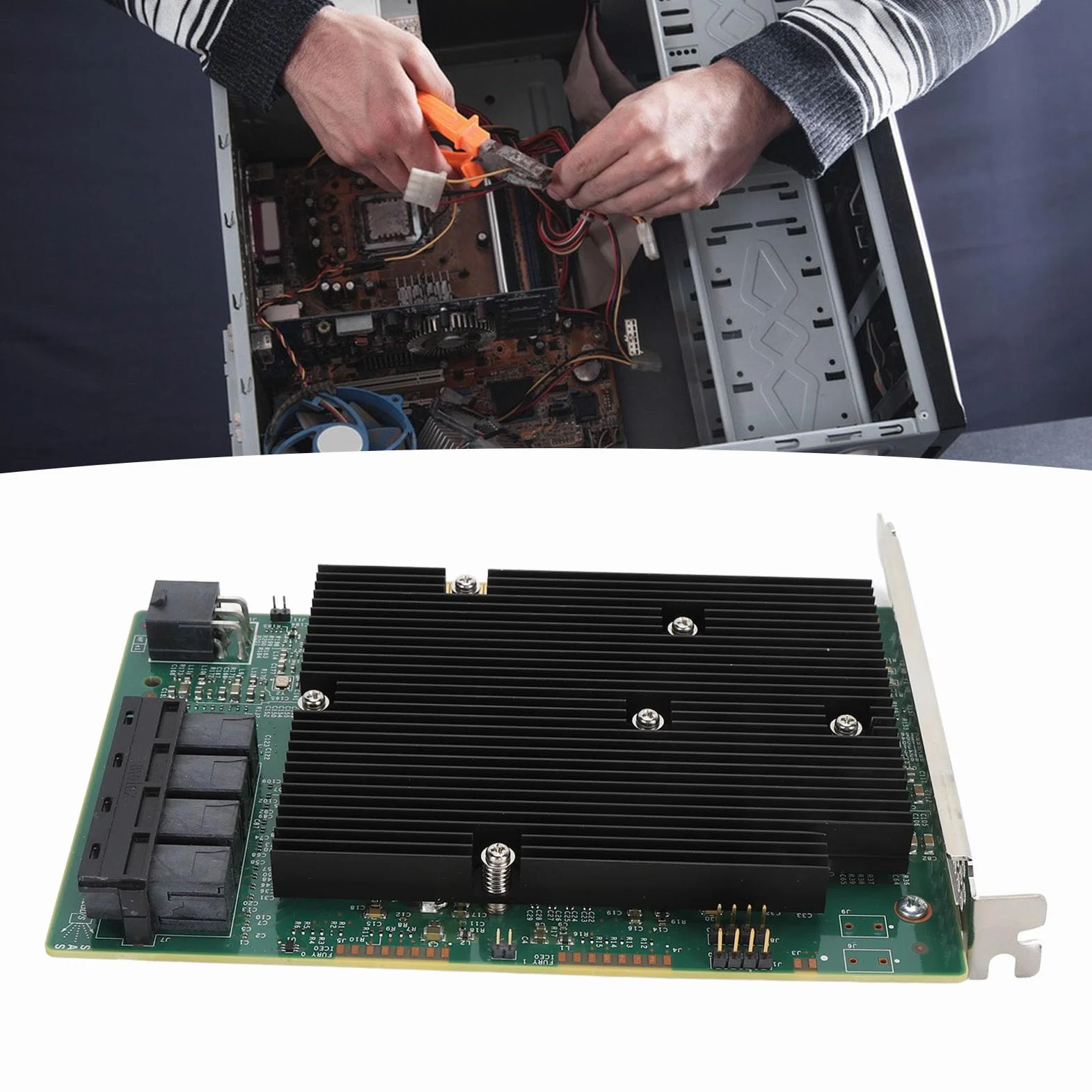 Karta HBA Kontrolera LSI 9300-16i SAS, 16-portowy Adapter Magistrali Hosta SATA SAS 12 Gb/s, Ekspander RAID PCIe 3.0, Bez RAID, dla dla Linux dla VMware dla FreeBSD