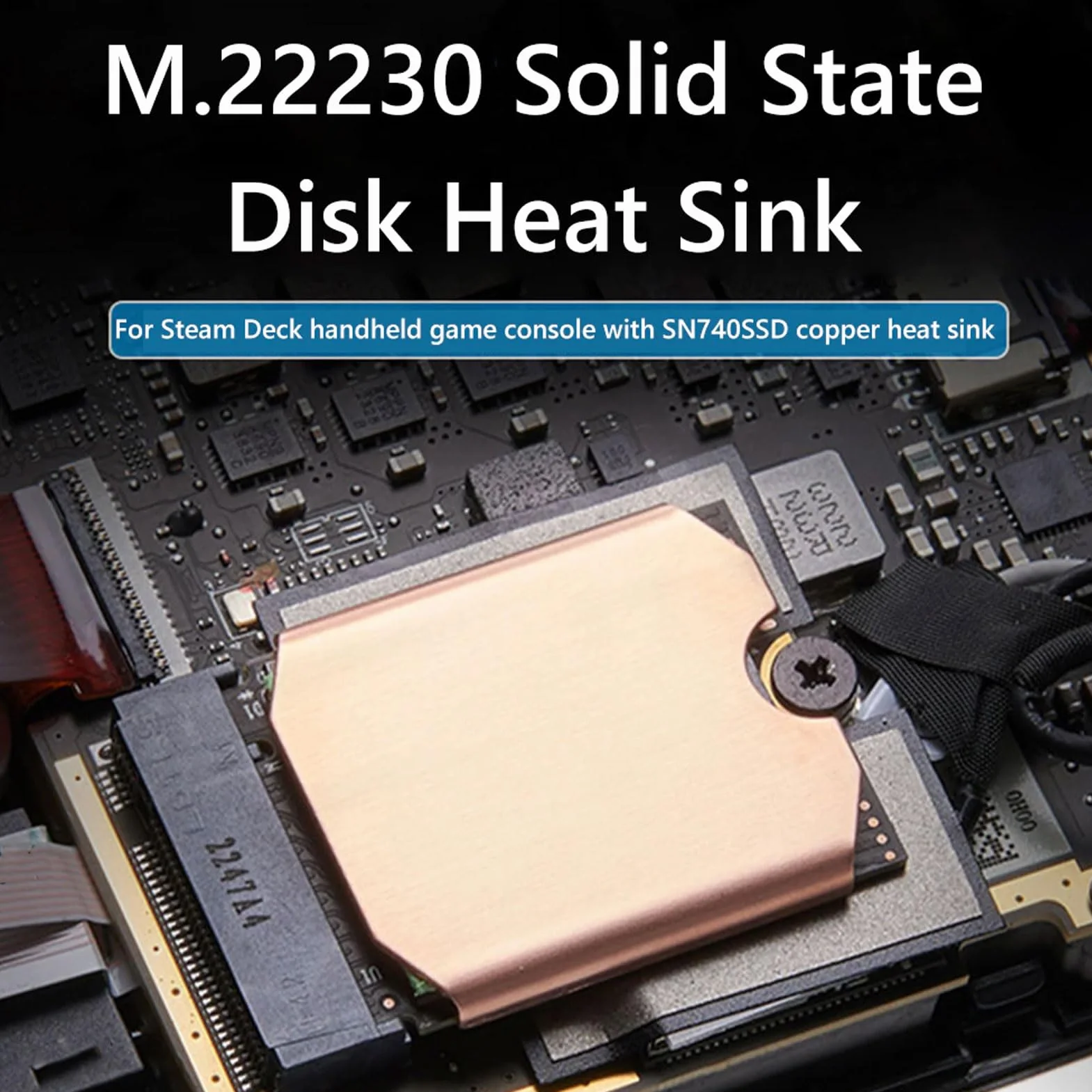 Podkładka Termiczna M.2 2230 NVME SSD Miedziany Radiator Chłodzący Pasta Termoprzewodząca Zestaw do Steam Deck