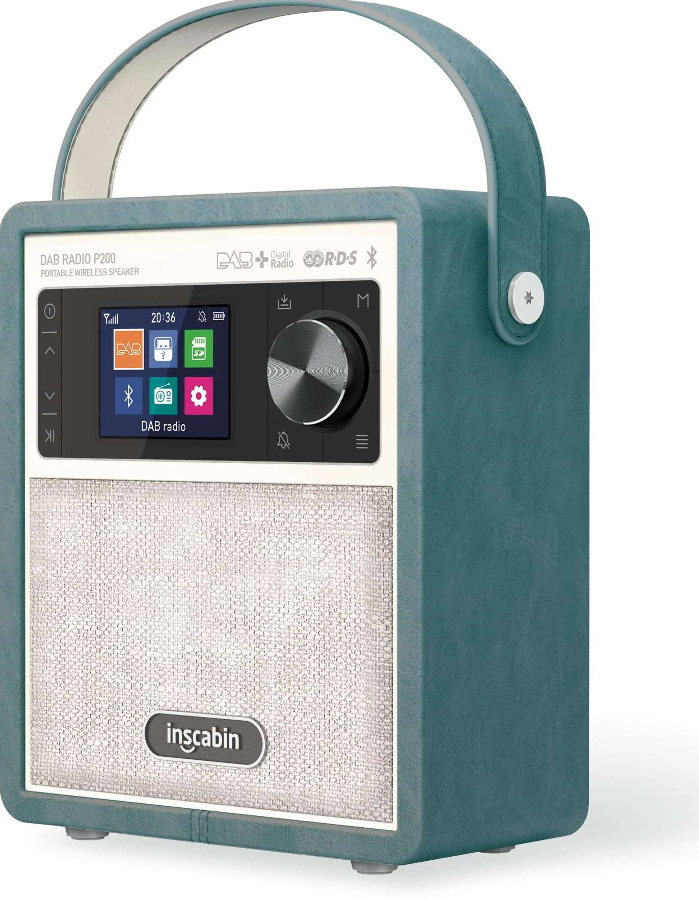P200 Portable DAB/DAB+ FM Digital Radio- Portable Wireless Speaker with Bluetooth,Stereo Sound,Beautiful design,Dual Alarm Clock,Rechargable Battery,Subwoofer (green)