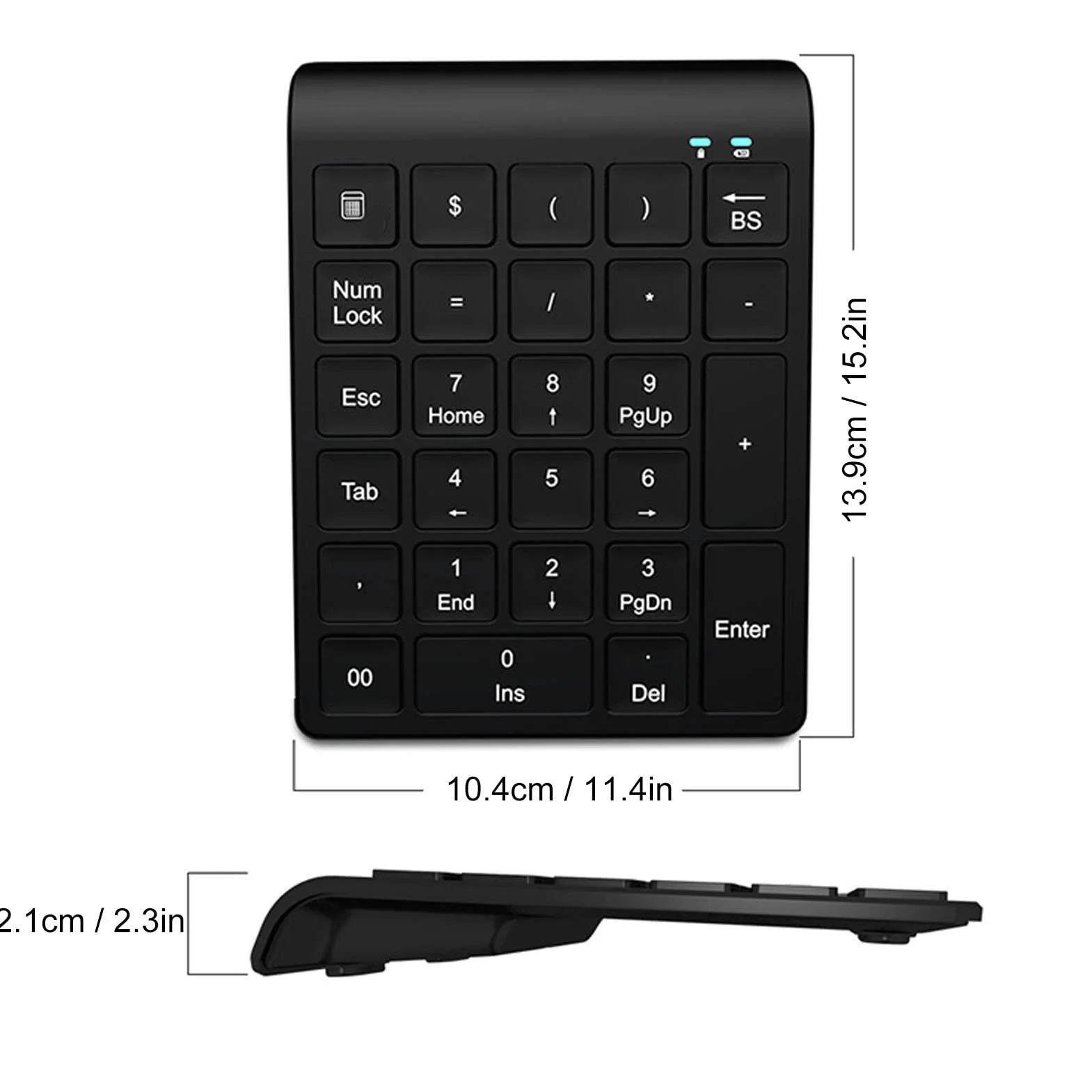 Bezprzewodowe Klawiatury Numeryczne, 27 Klawiszy Bluetooth Przenośny Numer Numpad Szybki Transfer Danych Automatyczna Klawiatura do Gier w Trybie Uśpienia Obsługa Klawiszy Skrótów do Laptopa Tablet