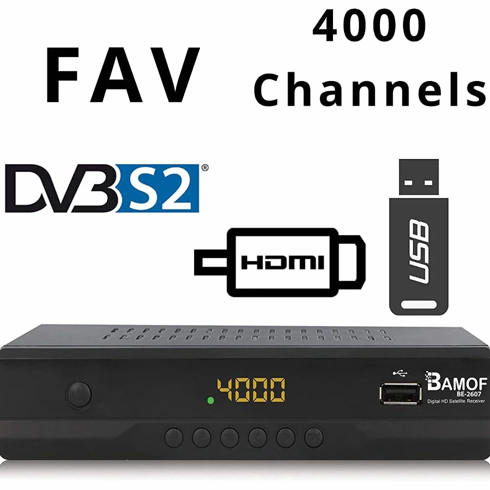 Bamof BE-2607 cyfrowy odbiornik satelitarny (HDTV, DVB-S/S2, HDMI, SCART, 2 x USB 2.0, Full HD 1080p) [wstępnie zaprogramowany dla Astra Hotbird Türksat] [Klasa energetyczna A+++]