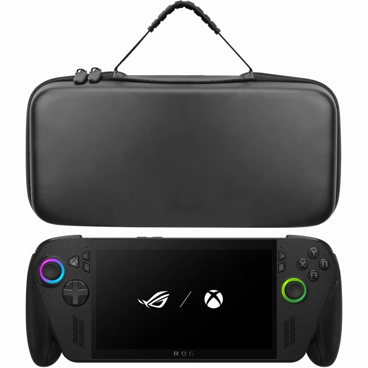 Miimall Etui ochronne do ROG Xbox Ally X, odporne na wstrząsy etui ze skóry PU, pyłoszczelna obudowa ochronna, gładki zamek błyskawiczny, trwała osłona ochronna dla ROG Xbox Ally X, czarna