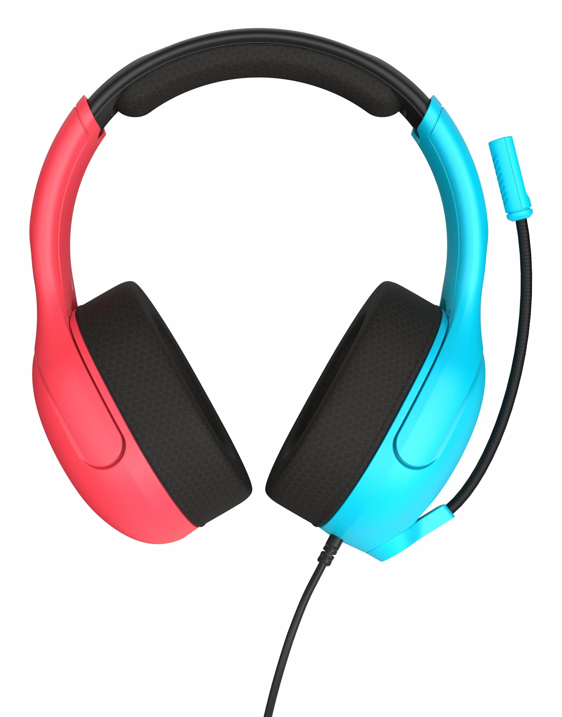 Turtle Beach Airlite Fit Przewodowe słuchawki gamingowe z oficjalną licencją dla Nintendo Switch, Lite, model OLED, Neonowy niebieski i czerwony