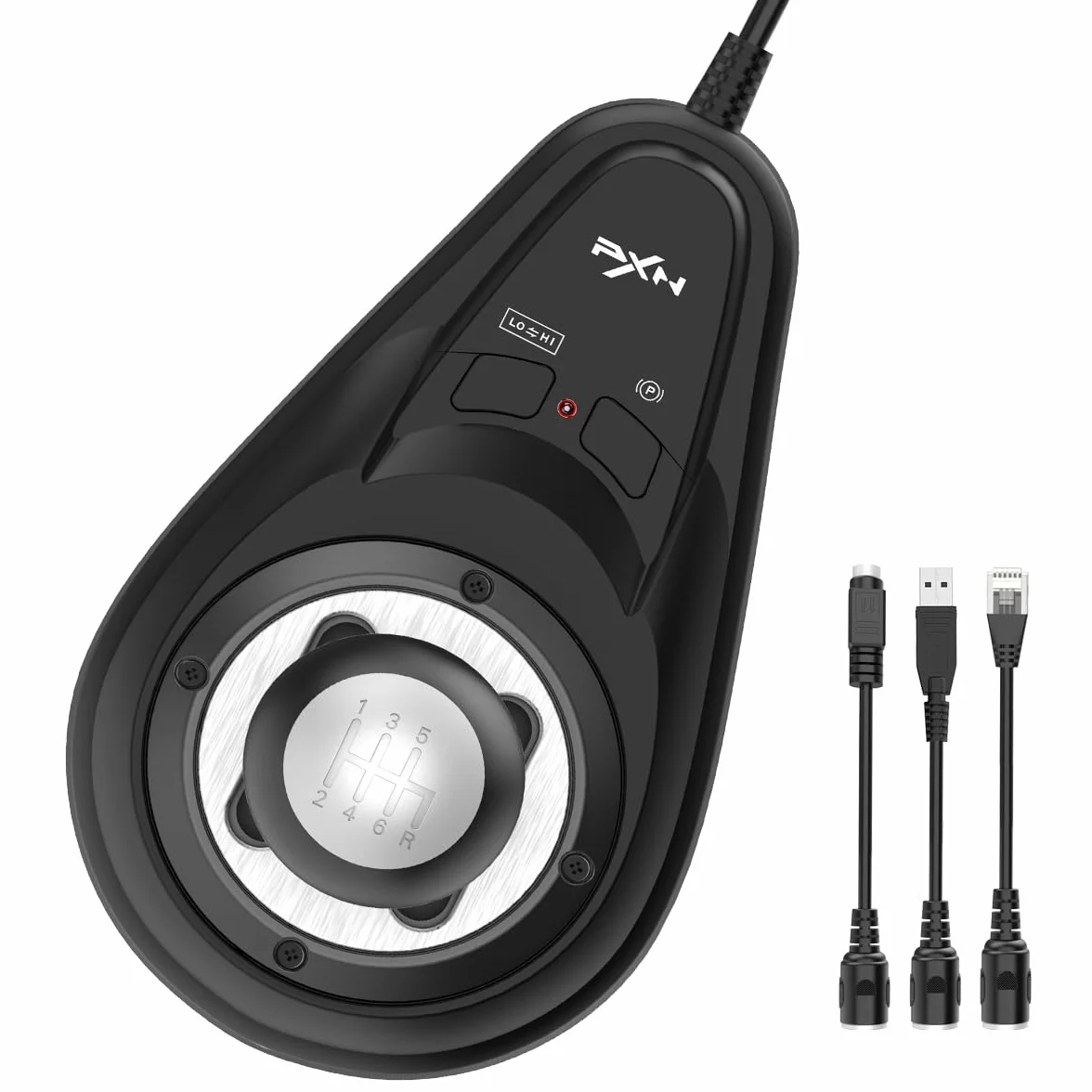PXN A7 6-biegowa dźwignia zmiany biegów H-Shifter uniwersalna 3 kable USB RJ11 DIN