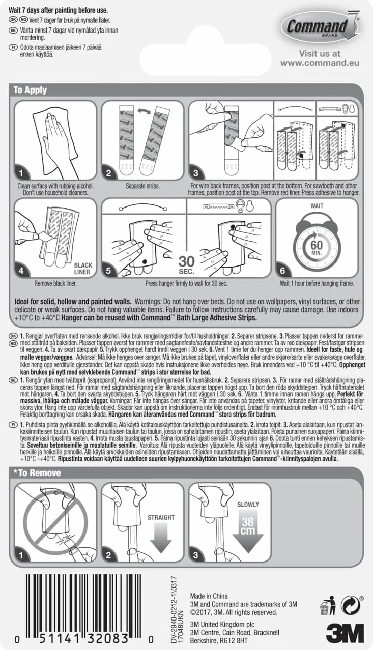 Command Jumbo uniwersalny samoprzylepny gwóźdź, 4 haczyki, 10 pasków samoprzylepnych – idealne do zawieszenia zęba piłowego, pierścienia D lub ramek zawieszonych na drucie, bez uszkodzeń