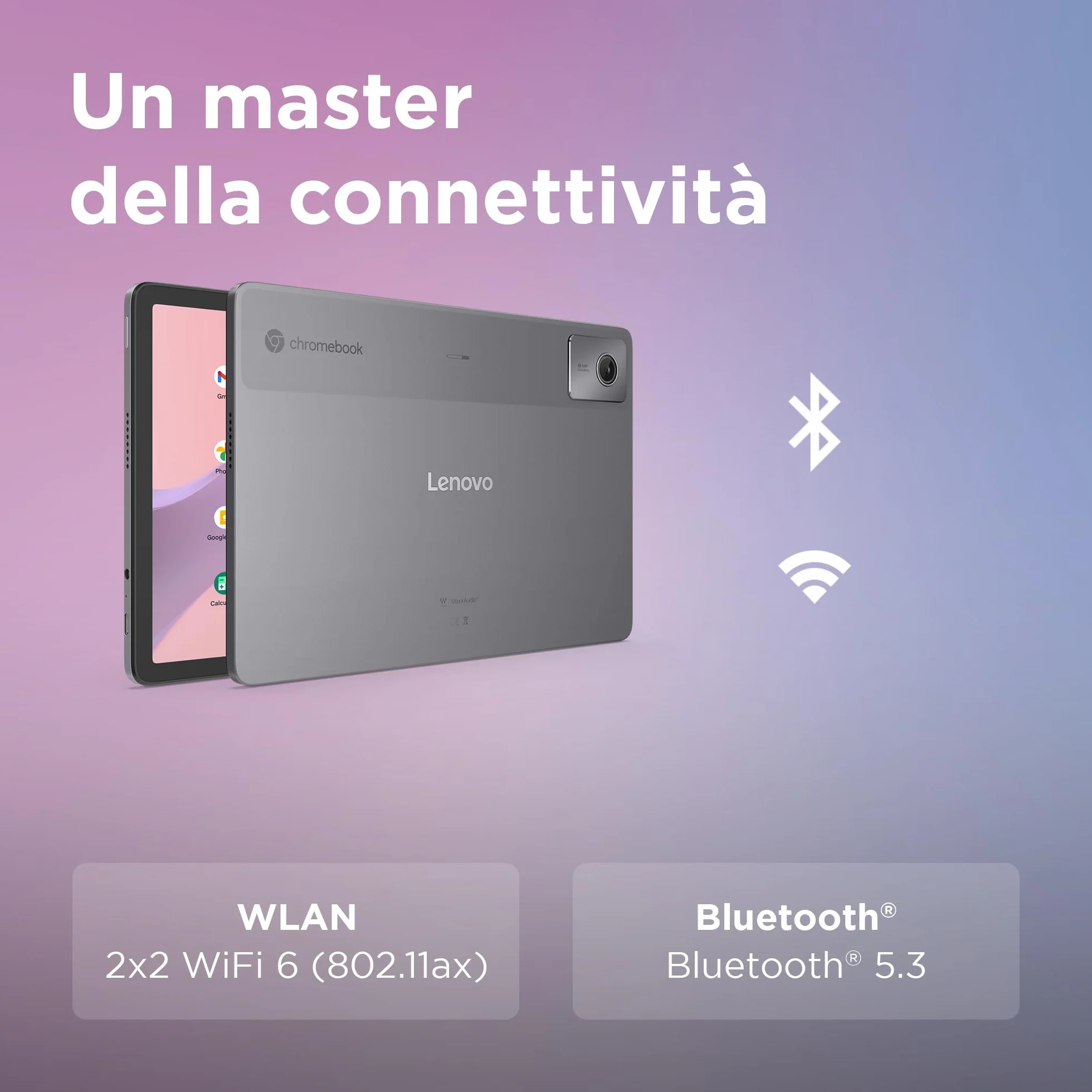 Lenovo Duet Chromebook 11" FHD+ (1920 x 1200), MediaTek Kompanio 838, RAM 8 GB, pamięć 128 GB, ekran dotykowy, chromowany system operacyjny, stojak i klawiatura w zestawie - szary księżyc
