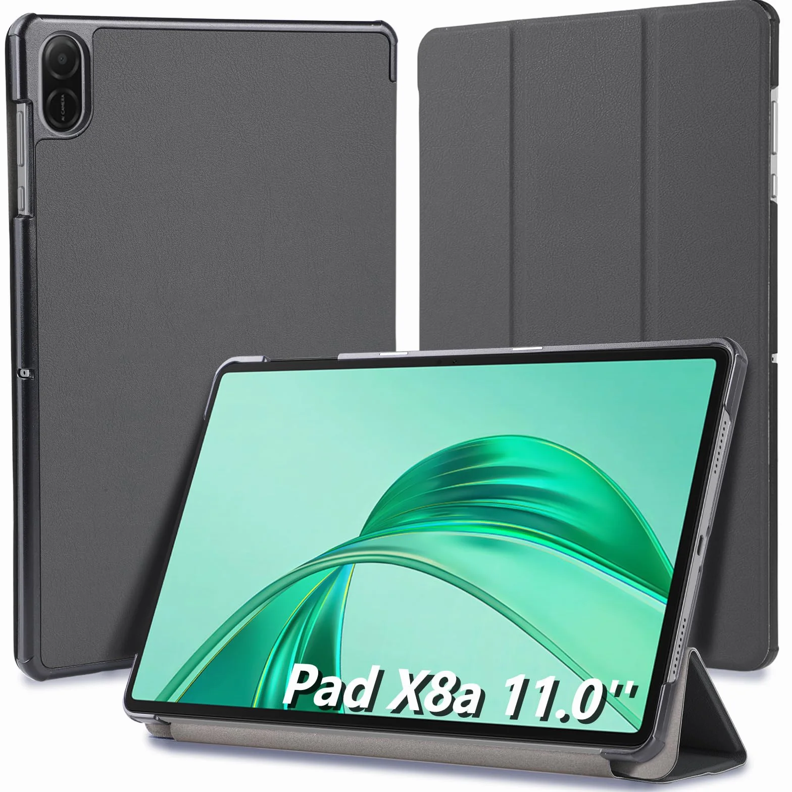 Hianjoo Etui Kompatybilne z Huawei Honor Pad X8a 11 cali, ultra cienkie skórzane etui z funkcją podstawki Kompatybilne z Huawei Honor Pad X8a 11" 2024, popielowe
