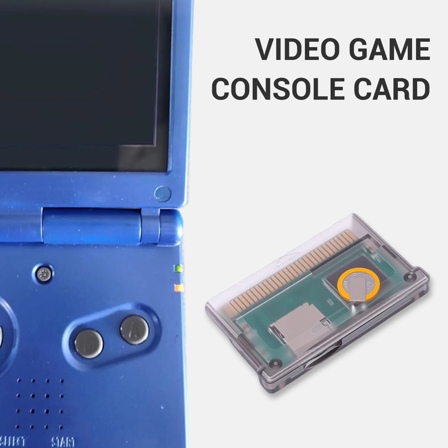 LICAEVEY Karta Pamięci GBA Flash, Karta do Gry dla Gameboy Advance SP itp., Maksymalna pojemność 2 GB, Wymagany Format FAT, kompatybilność Uniwersalna (fioletowy przezroczysty)