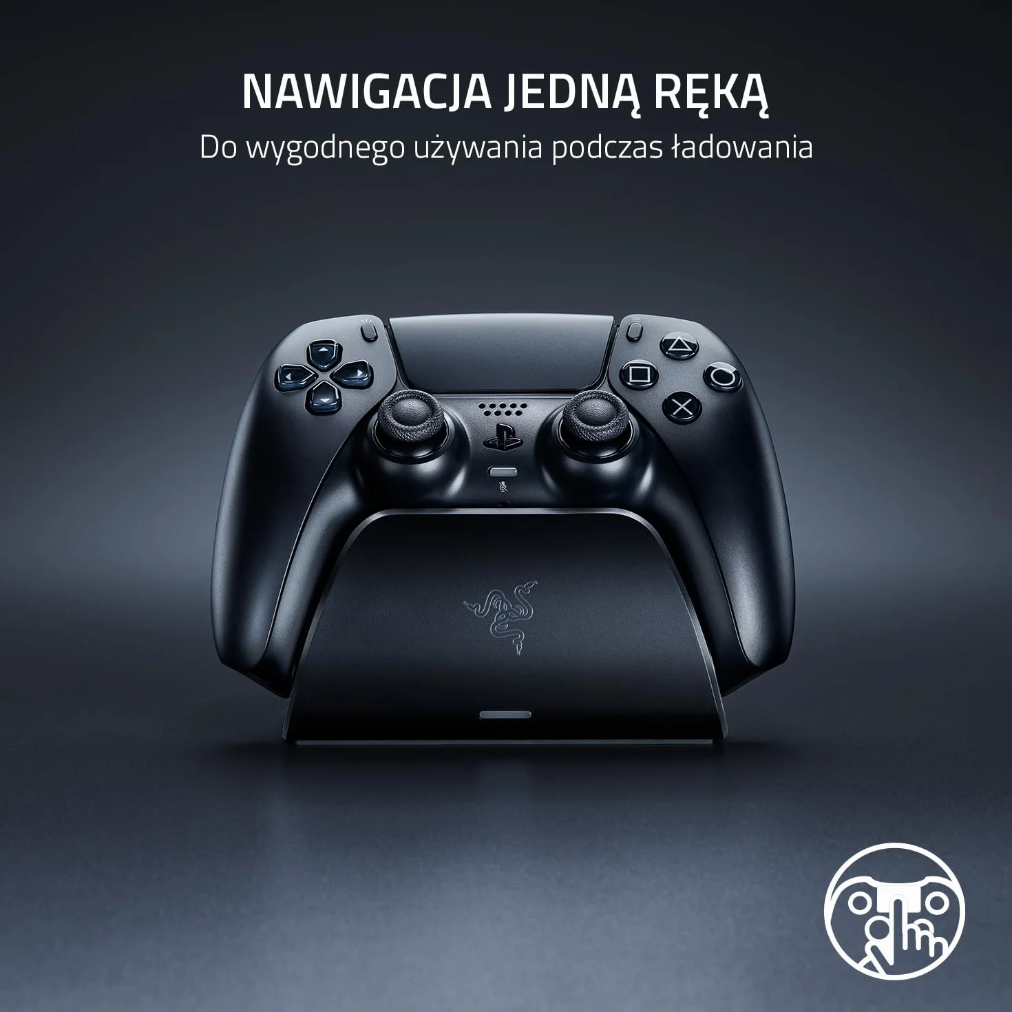 Razer Stacja do szybkiego ładowania – stacja szybkiego ładowania do kontrolera PS5 (szybkie ładowanie, zakrzywiona konstrukcja obudowy, obsługa jedną ręką, ładowanie przez USB), niebieska