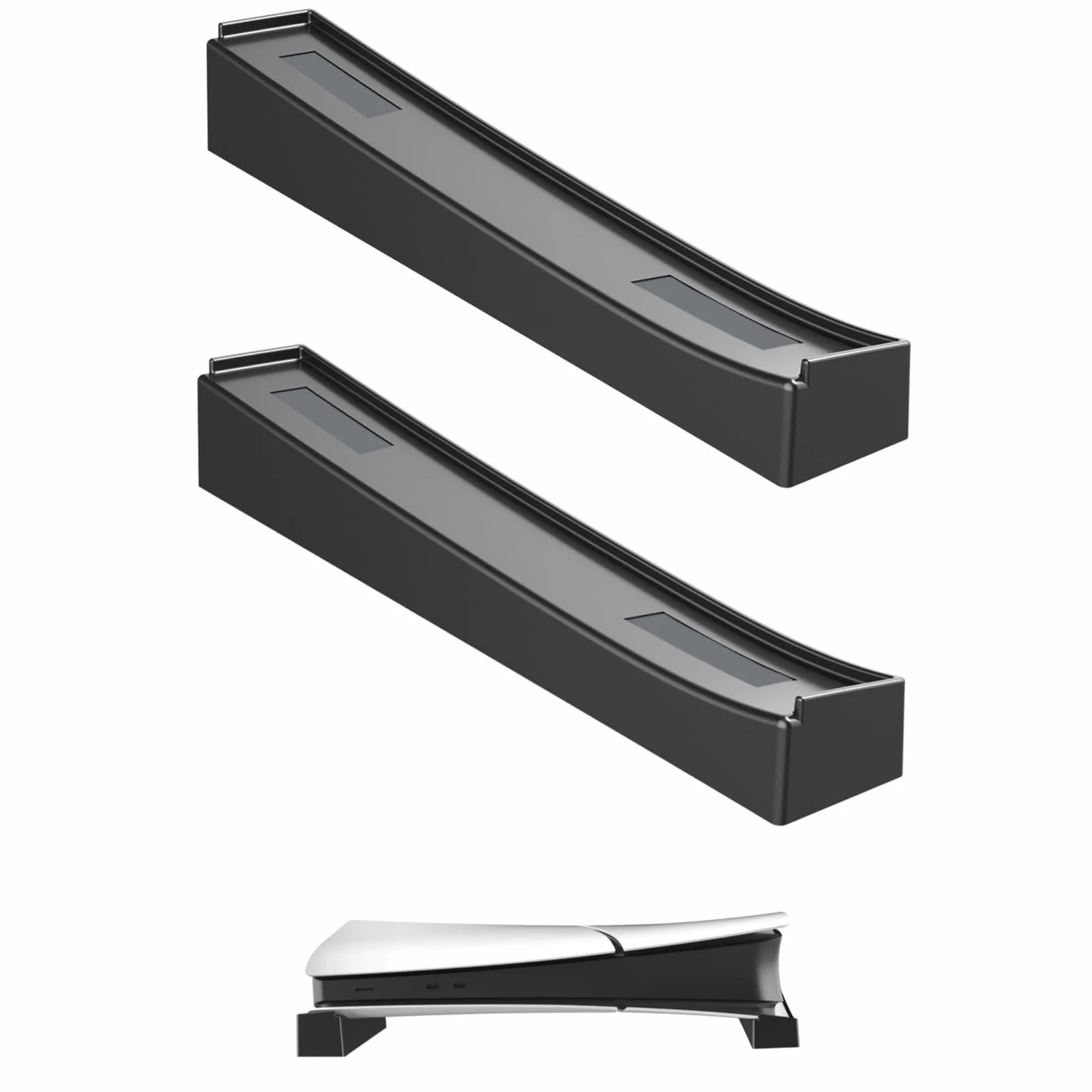 Stojak Poziomy dla PS5 Slim/Pro Konsoli Disc i Digital Edition, Uchwyt Wspornika Poziomego Podstawa do Umieszczania Akcesoria dla PS5 Slim Konsoli (2 szt.)