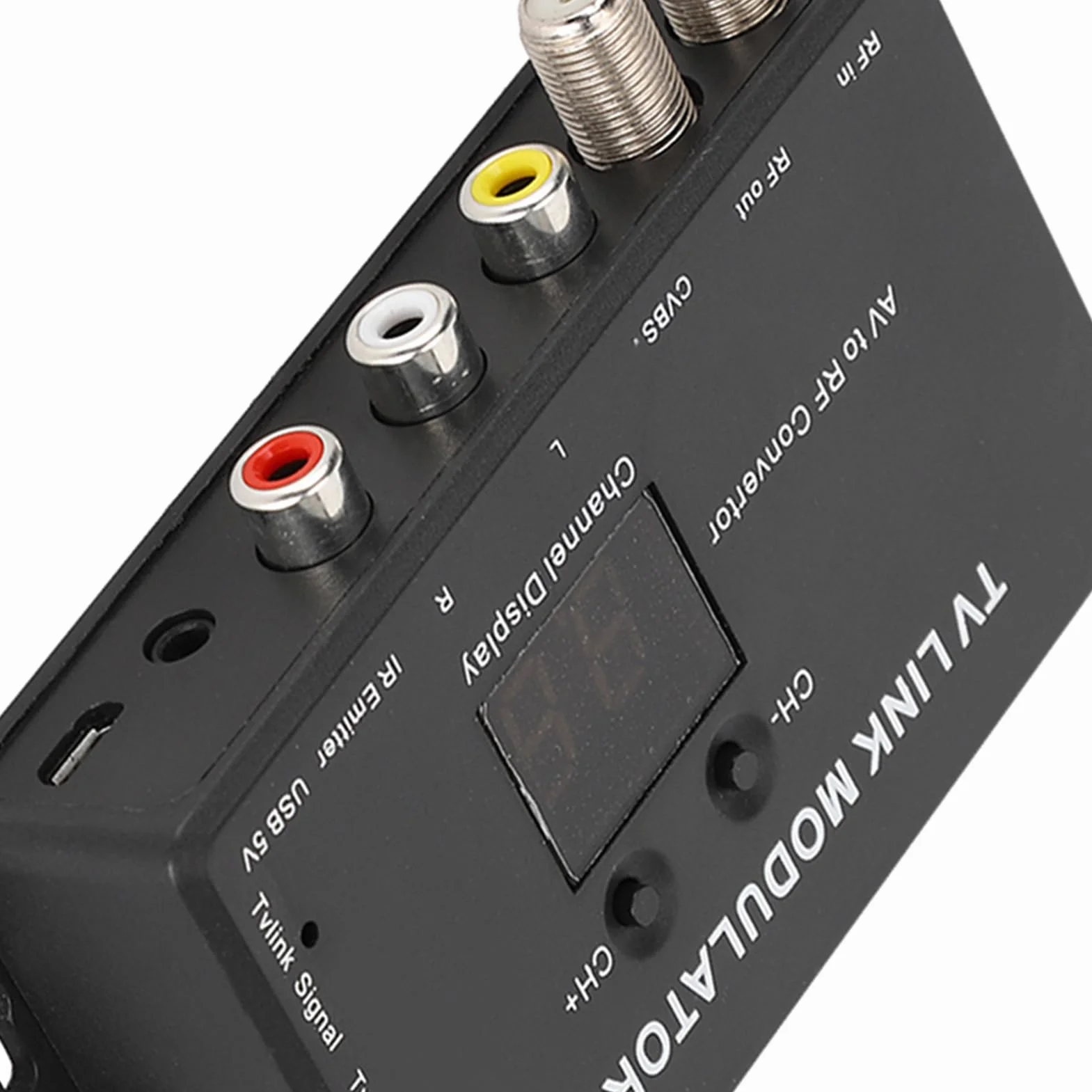TM70 Modulator UHF TV LINK Konwerter AV RF Przedłużacz Podczerwieni z Wyświetlaniem Kanałów dla Domu