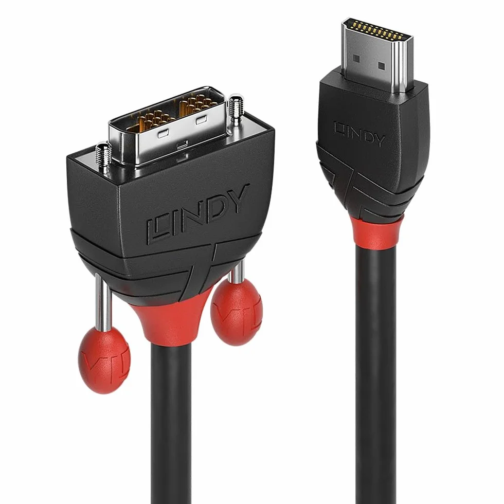 LINDY 36272 2 m kabel HDMI na DVI, czarna linia, czarna