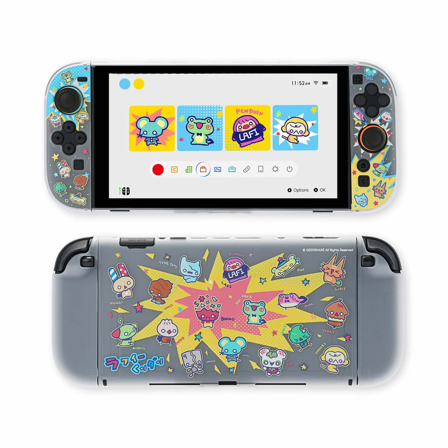 GeekShare Powłoka ochronna kompatybilna z Switch 2, Kawaii Cartoon dokowalna obudowa kompatybilna z Switch 2, odporna na zarysowania i amortyzująca konstrukcja osłona skórka - LAFI Legion