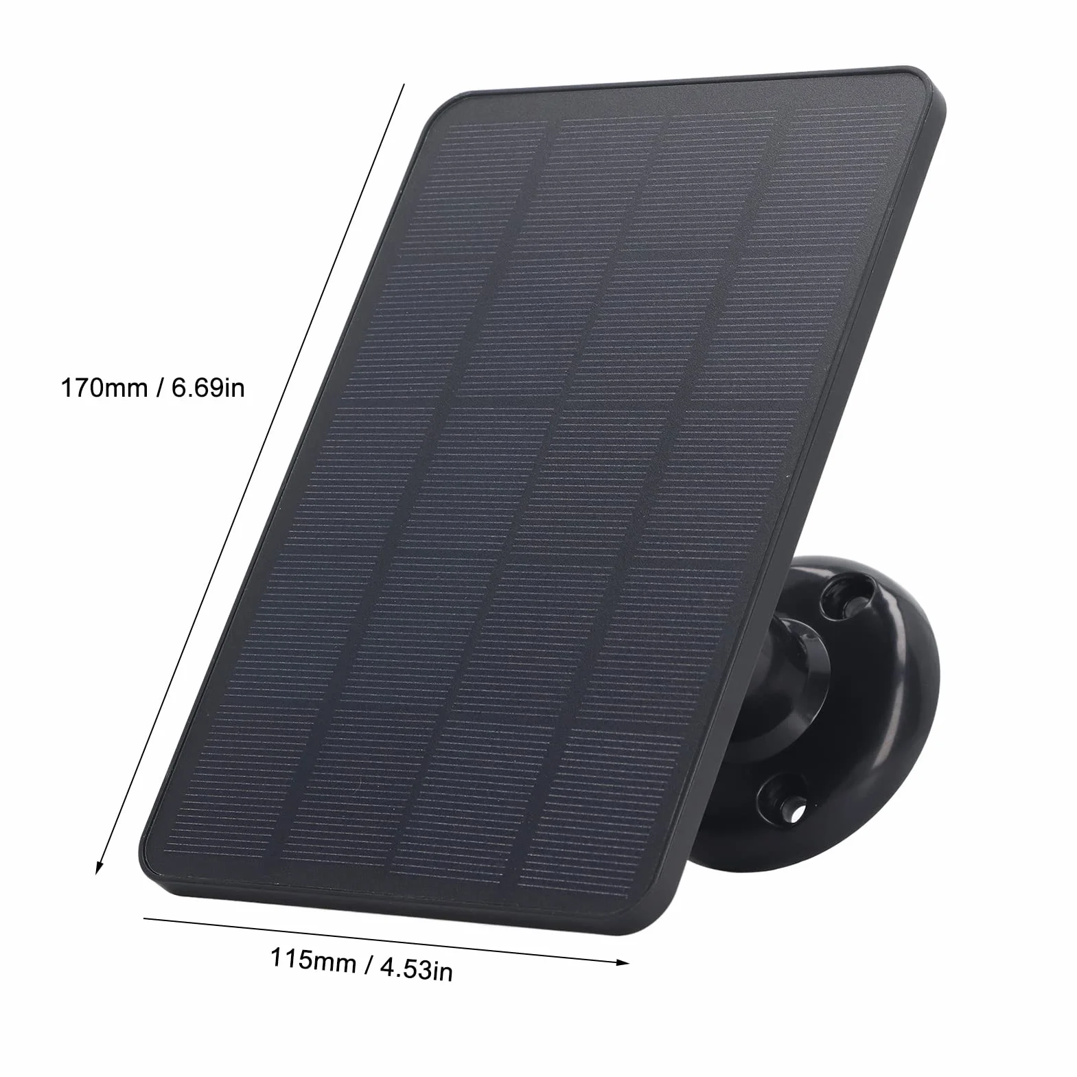 Panel Słoneczny Wodoodporna ładowarka 10 W Micro USB Ładowanie Kamery Panel Słoneczny z Regulowanym Montażem 360 ° (Czarny)