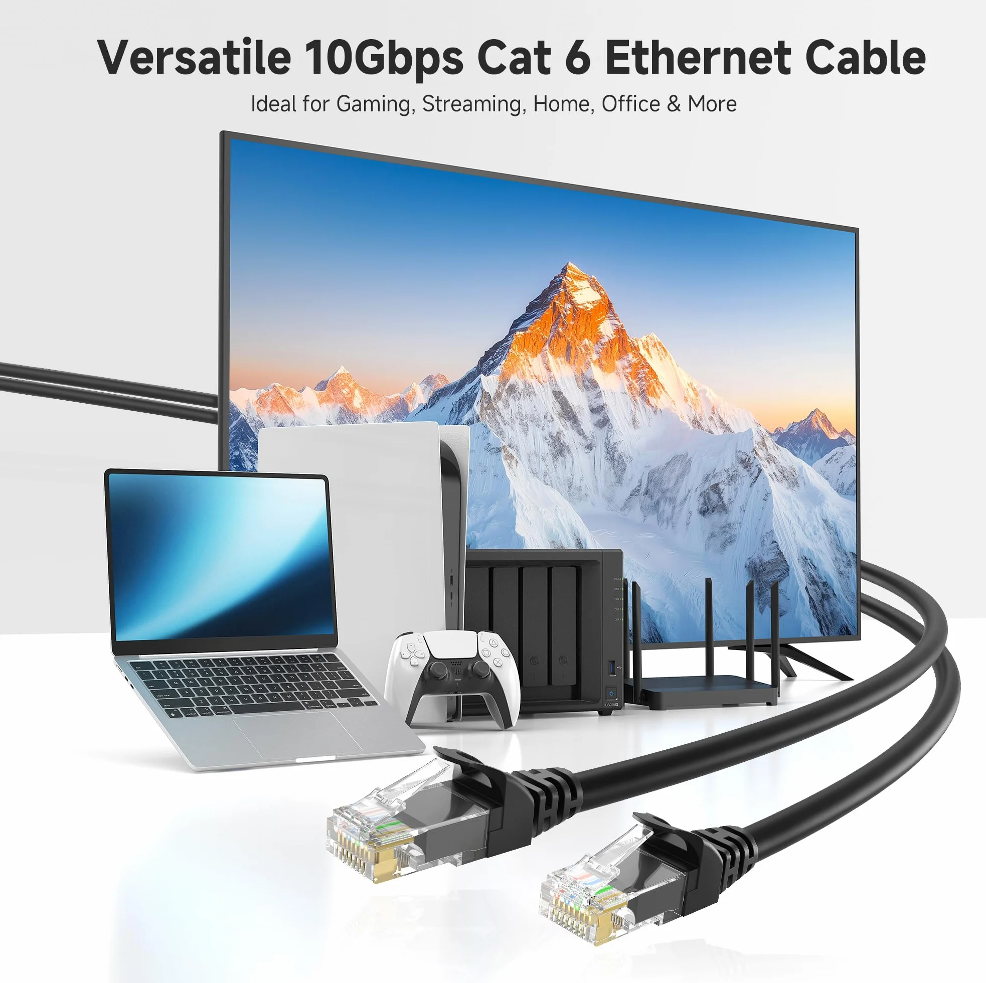 Cable Matters 10G Krótki kabel Ethernet Cat 6 Formowane 0,9m (kabel Cat 6, RJ45 Cat 6) w kolorze czarnym - 0,9 metra
