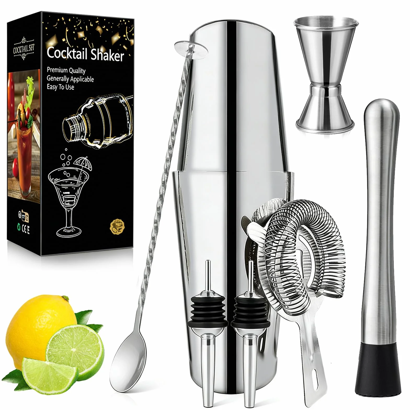 Boston zestaw shakerów do koktajli 700 ml 600 ml stal nierdzewna 7-częściowy barman