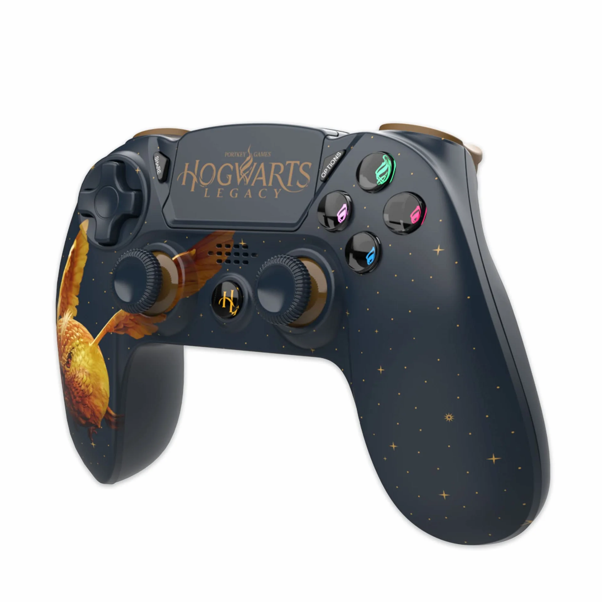 Trade Invaders Harry Potter-Kontroler bezprzewodowy PS4-Gniazdo gniazd świecące - Hogwarts Legacy Vivet Złoty