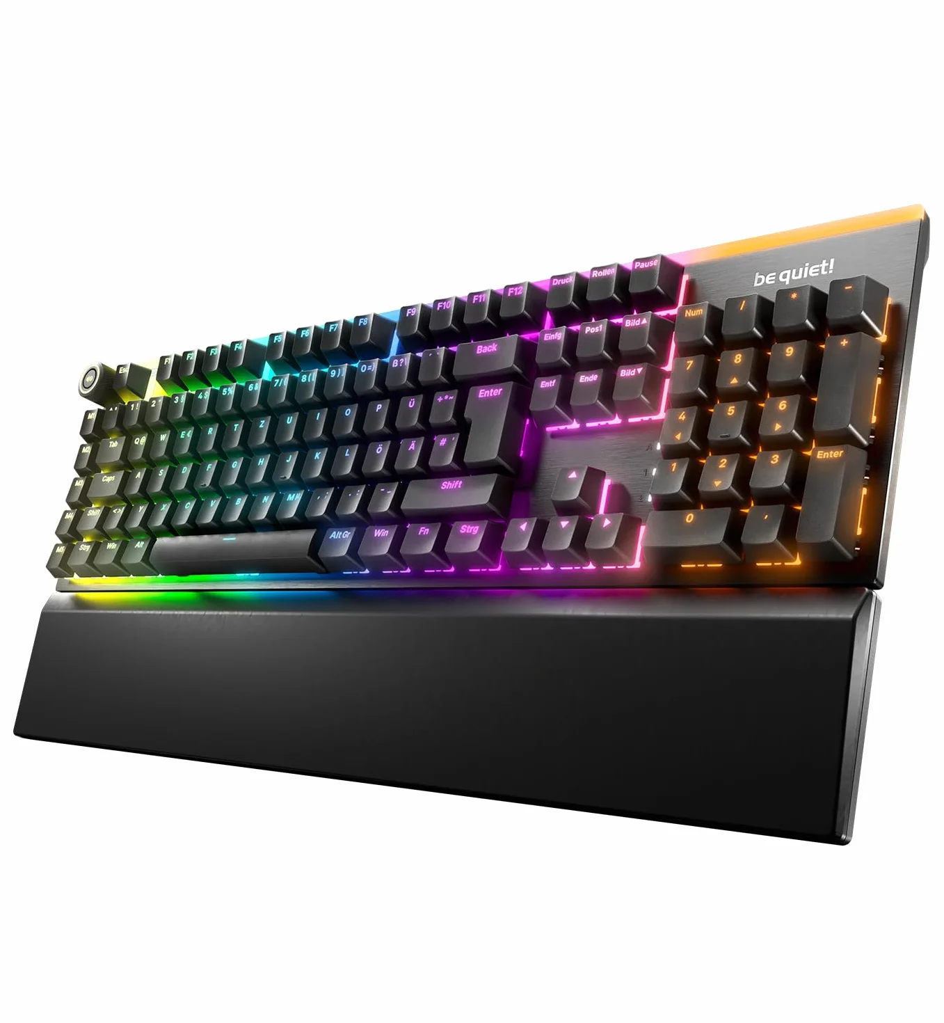 be quiet! Klawiatura Light Mount, mechaniczne ciche przełączniki, 3 warstwy pianki, PBT, ARGB, koło multimedialne 3D