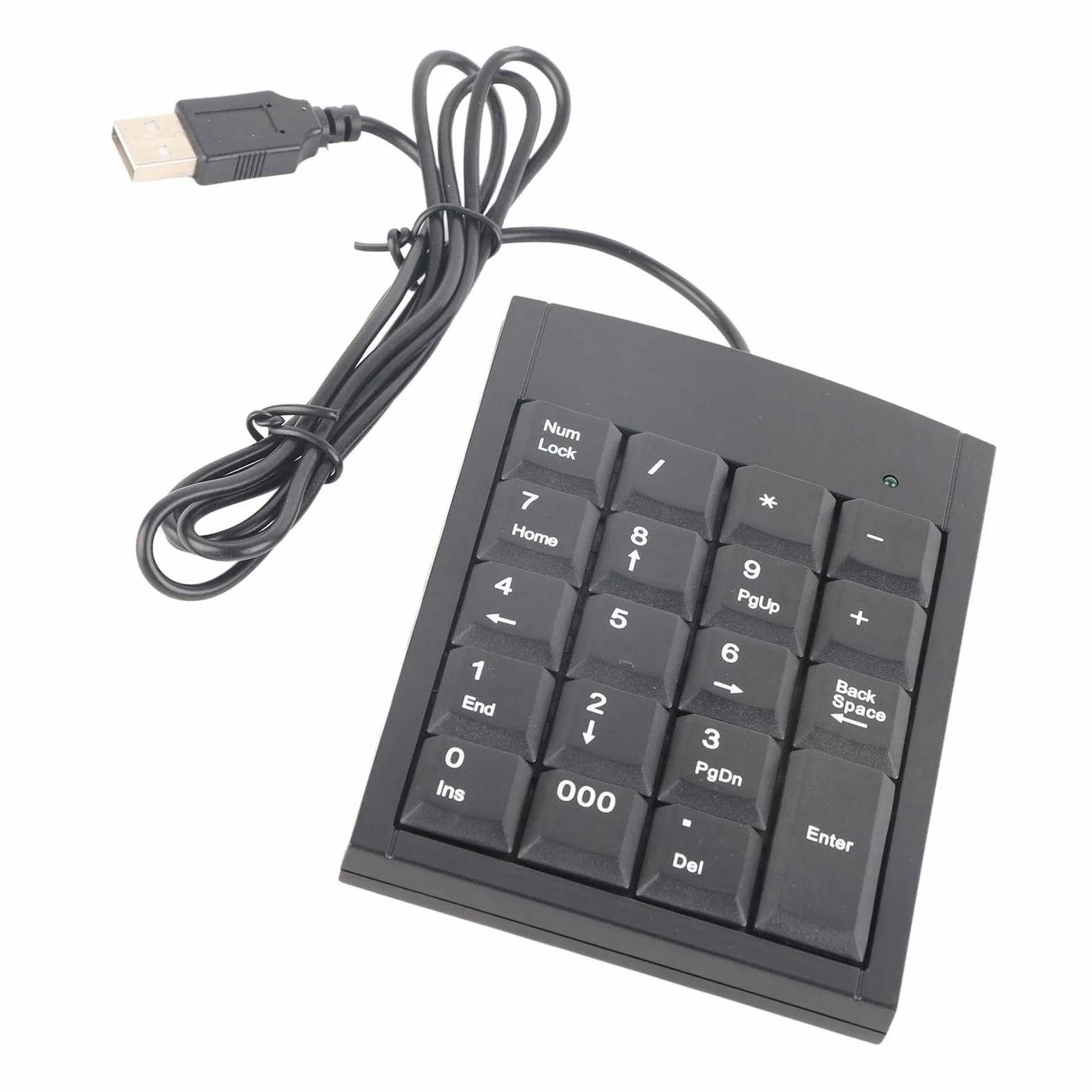 Yoidesu Klawiatura Numeryczna USB Wodoodporna Przenośna Wąska Mini Klawiatura do Laptopa Numer Zewnętrzny Skróty