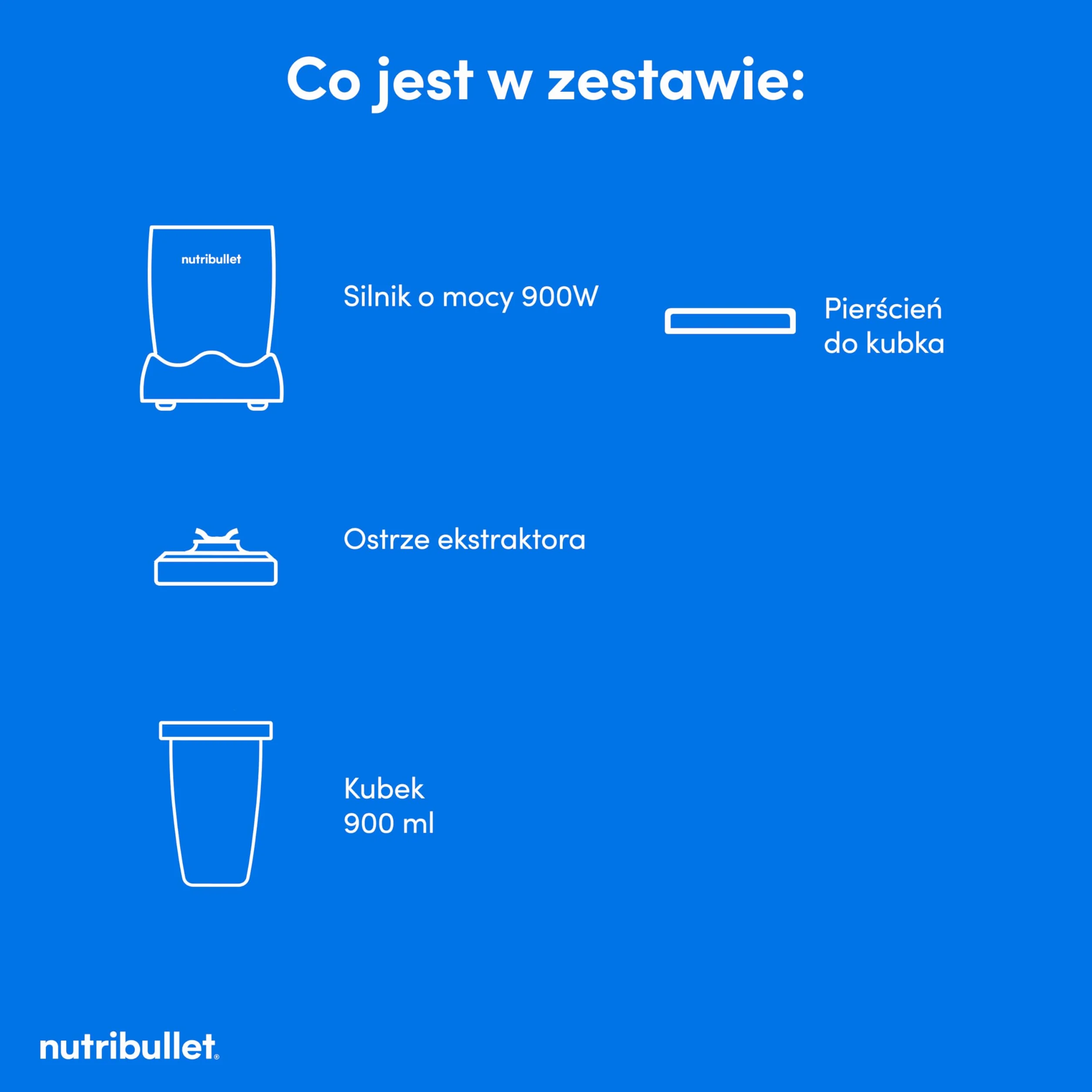 Nutribullet Pro 900 Blender Wielofunkcyjny Smoothie Ekstraktor Owoców Warzyw 900W Szary NB904MASN