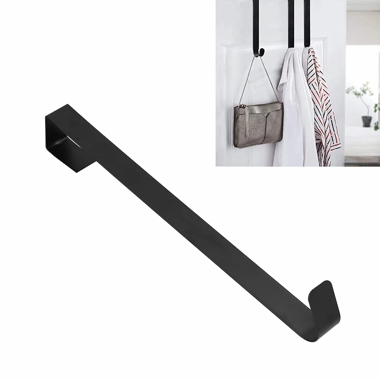 Metalowy hak na wieniec bożonarodzeniowy 39 cm czarny