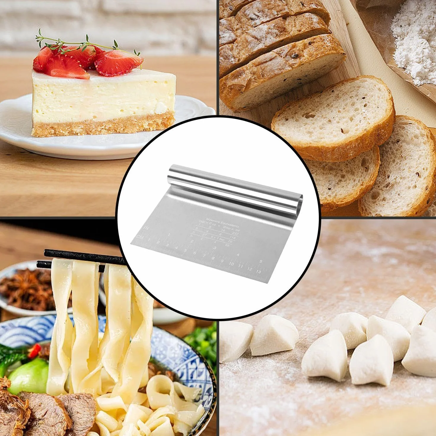 1 sztuka krajalnica do ciasta ze stali nierdzewnej, skrobak do ciasta, skrobak do chleba, skrobak do żywności kuchennej, skrobak do żywności