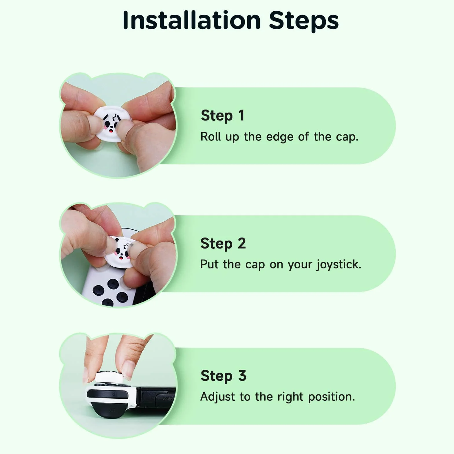 JEMDO Joystick nakładki kompatybilne z Switch 2 (2025) – zestaw 4 szt. Panda Thumb Grips z silikonu, antypoślizgowe nakładki na sztyfty odpowiednie do sterowania Joy Con, motyw zwierzęcy dla