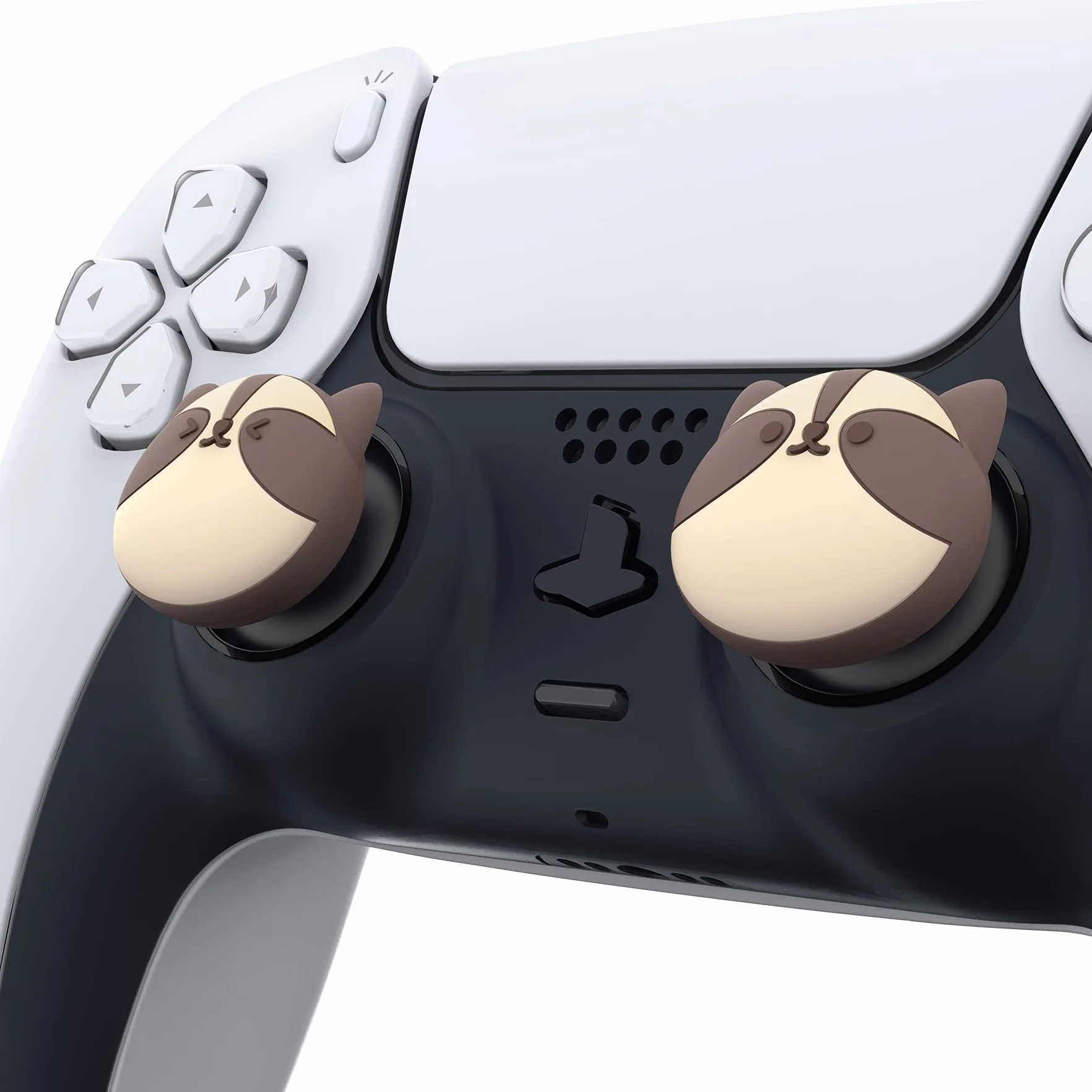 PlayVital 4PCS Thumb Grip Caps do ps5 Controller Nakładki na kciuk do ps4,Analogowa Osłona Sztyftu kompatybilny z Xbox Series X/S,Uchwytami na Kciuki do Switch Pro-Mały Szop Pracz