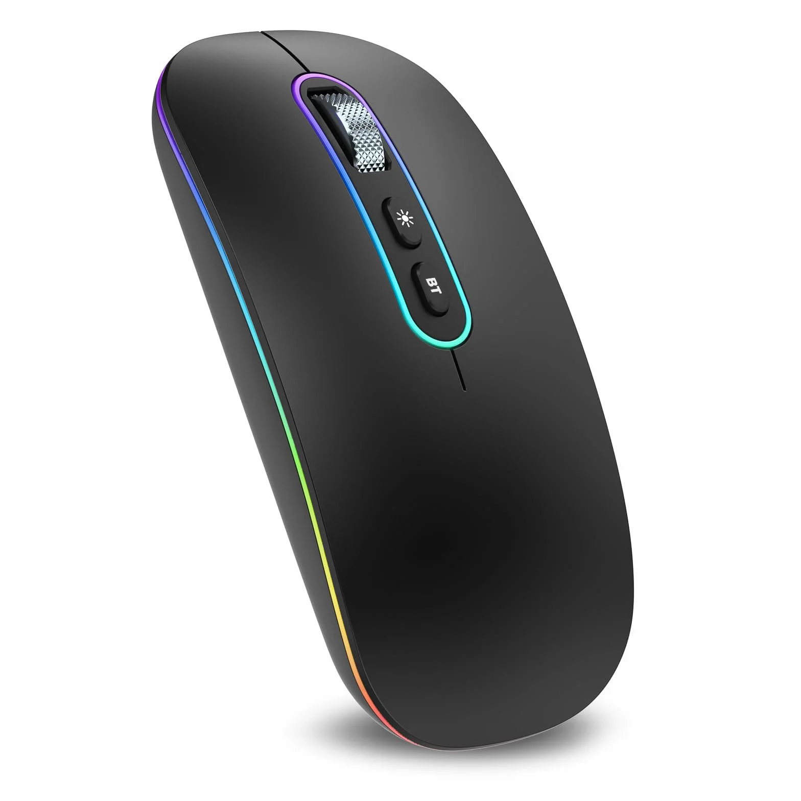Cimetech Bluetooth Mouse Wireless (Bluetooth 5.1 + USB 2,4 GHz) LED Dual Tryb- Naładowane optyczne mysz radia biurowa dla laptopa MacBooka Air Pro, iPad, komputer.