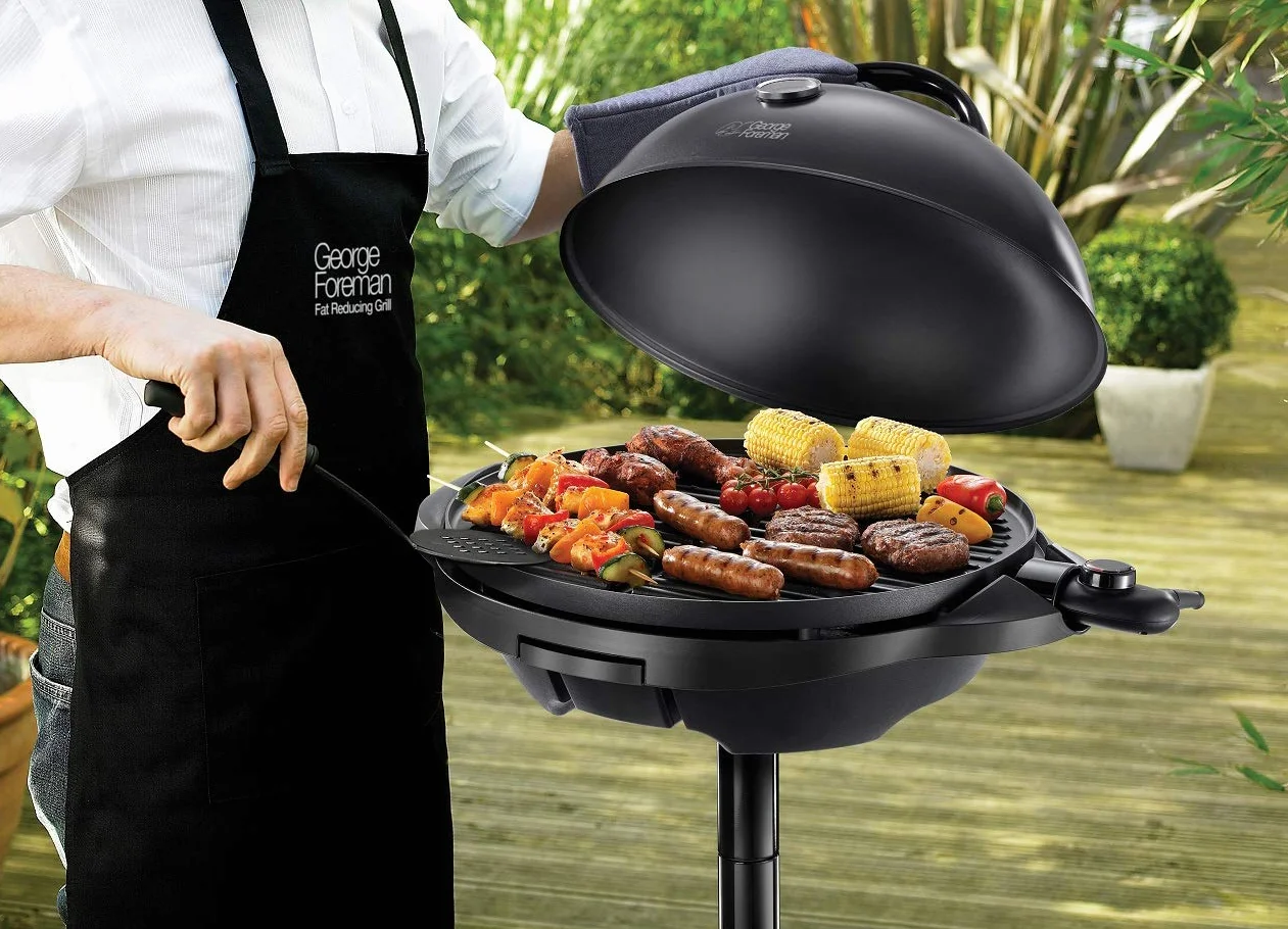 George Foreman Grill elektryczny 2400W 1500cm² nieprzywierający regulacja temperatury czarny