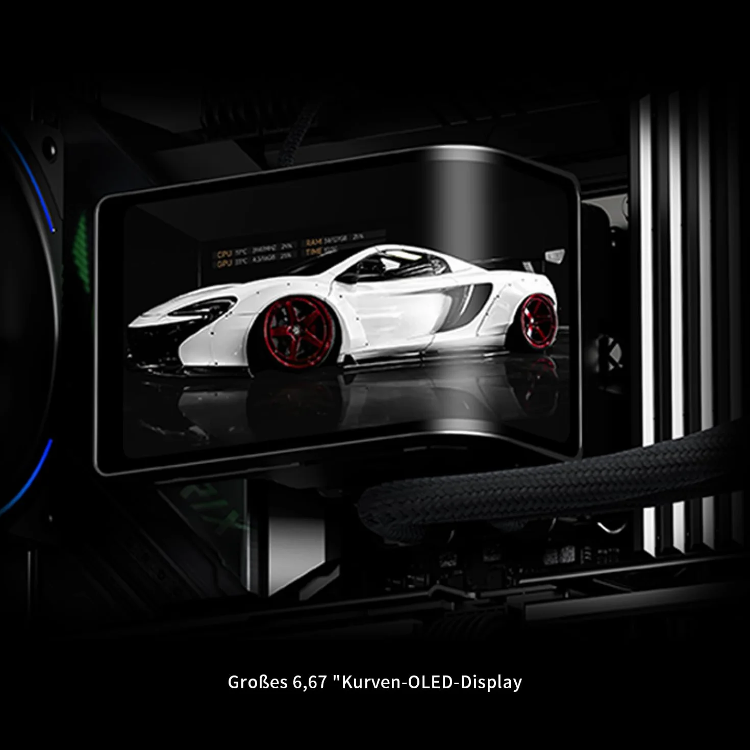 Thermalright Wonder Vision 360 TURBO ARGB czarny CPU chłodnica cieczy, do AM5/Intel LGA1851/1700, zakrzywiony ekran 3D o rozdzielczości 2400 x 1080, ekran magnetyczny, 360mm Aio