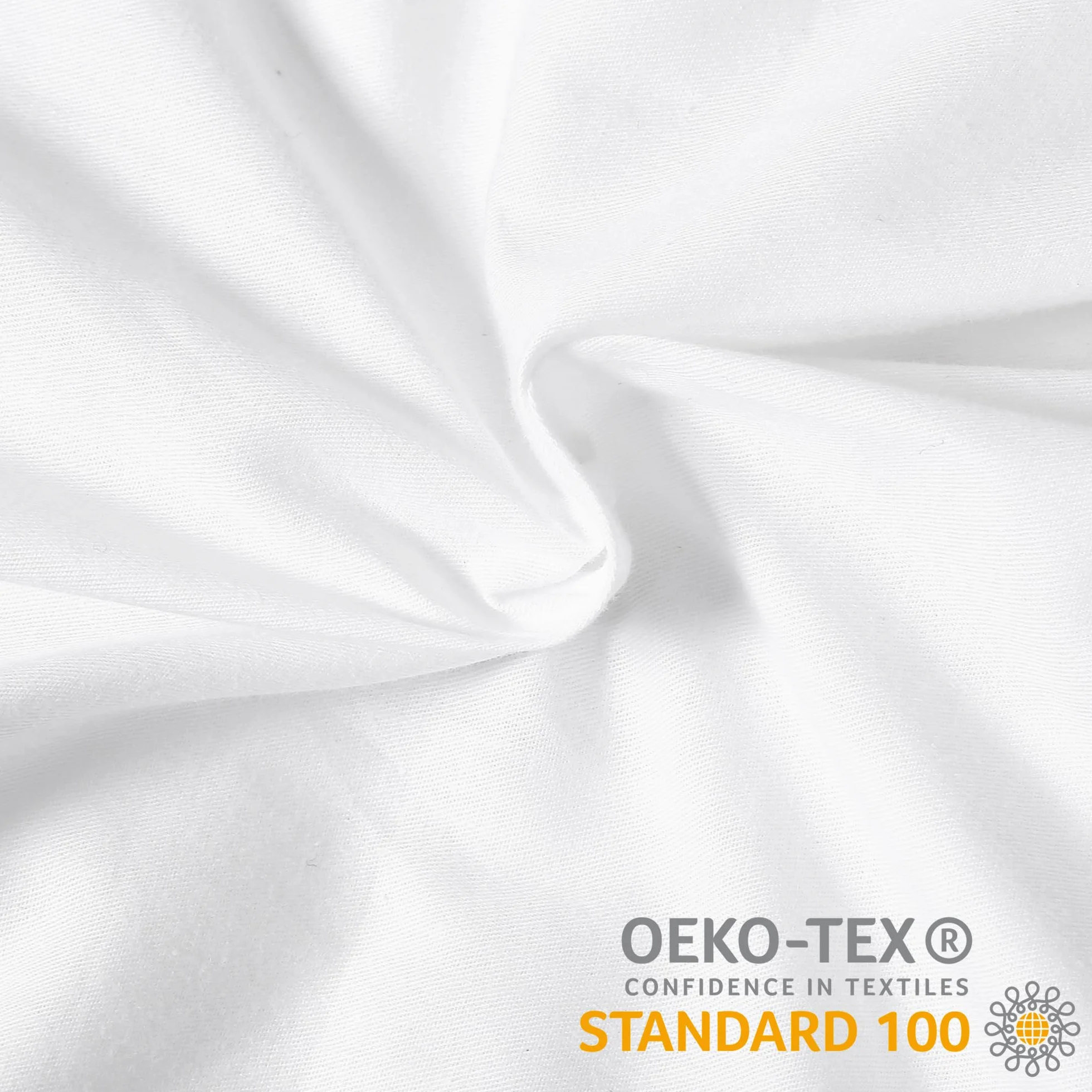 ATsense Zestaw 2 poszewek na poduszkę 40 x 40 cm – 100% bawełna, białe, miękkie i hipoalergiczne, certyfikat ÖkoTex, poszewka na poduszkę z zamkiem błyskawicznym, nadaje się dla alergików