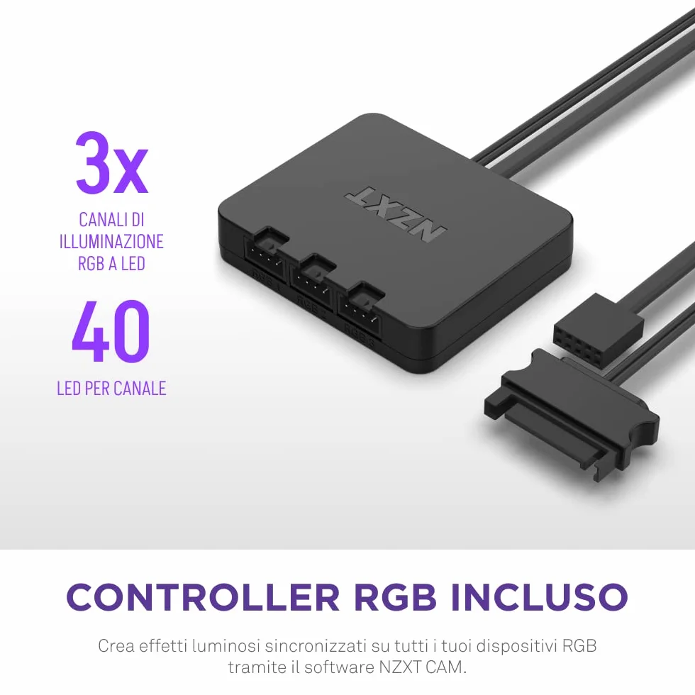 NZXT F140 RGB Duo Twin Pack - Dwustronne Wentylatory 140 mm z Kontrolerem - 20 Indywidualnie Adresowalnych Diod LED - Zrównoważony Przepływ Powietrza i Ciśnienie Statyczne