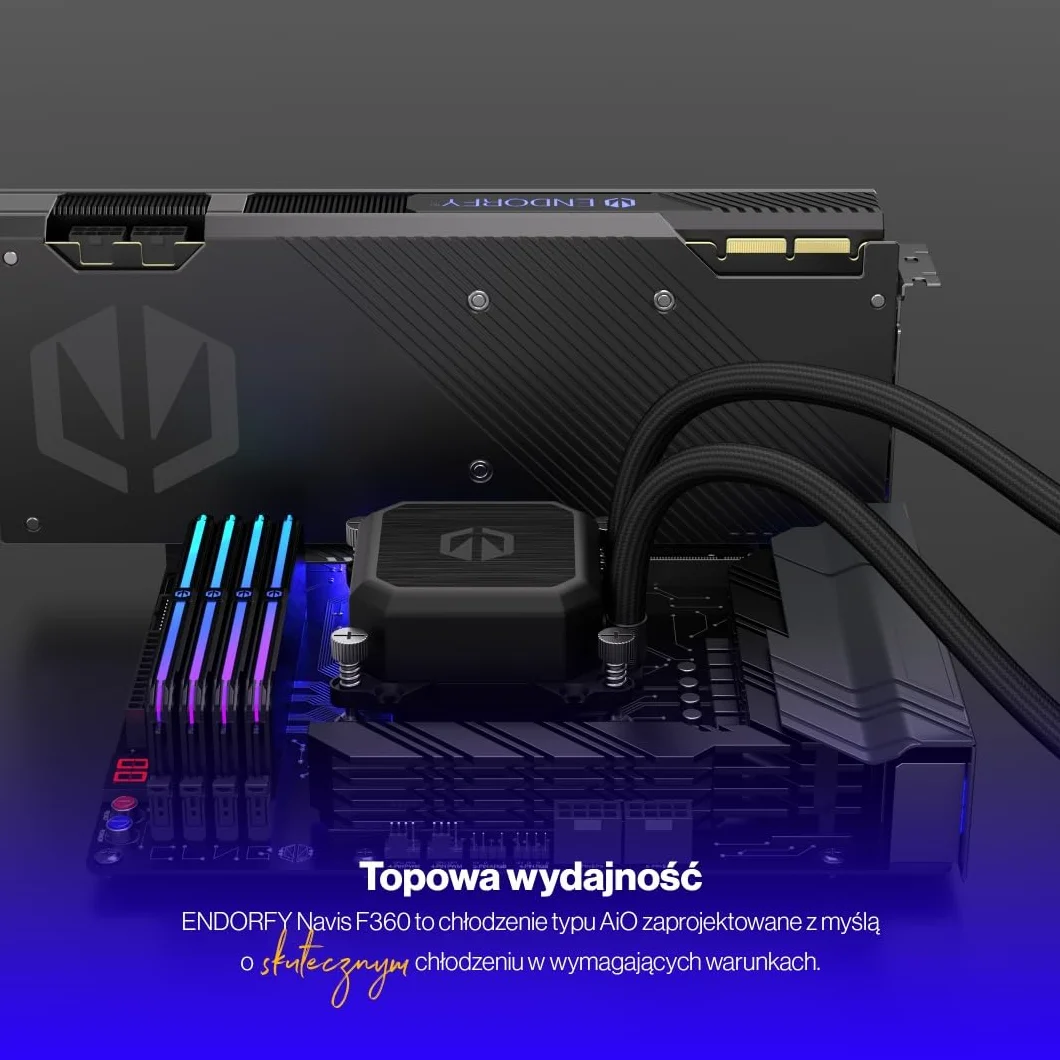 ENDORFY Navis F360, chłodzenie procesora AIO, szerokość 360 mm, wysoka wydajność i cicha praca, AM5, AM4, LGA1700, LGA1200, LGA1150, LGA1151, LGA1155, LGA1156 | EY3B003