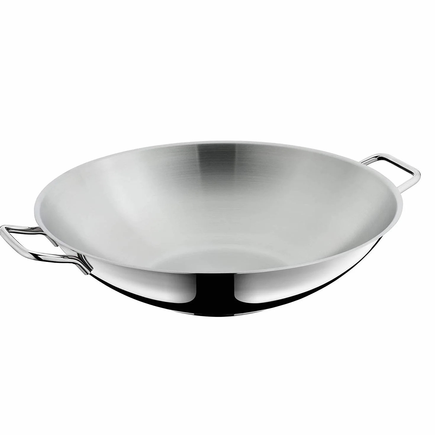 WMF Macao 2-częściowy zestaw do woków indukcyjnych, patelnia wok 36 cm ze szklaną pokrywką, polerowana stal nierdzewna Cromargan, niepowlekana