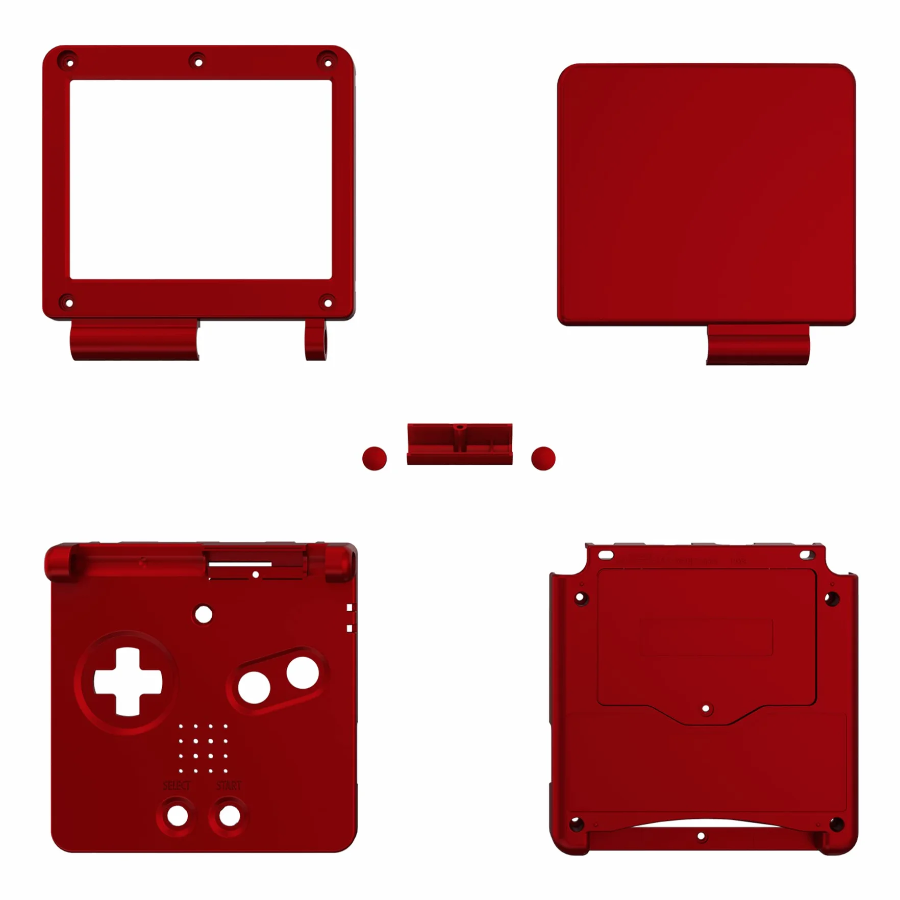 eXtremeRate Szkarłatny Czerwony Soft Touch Housing Shell dla Gameboy Advance SP GBA SP IPS Ready