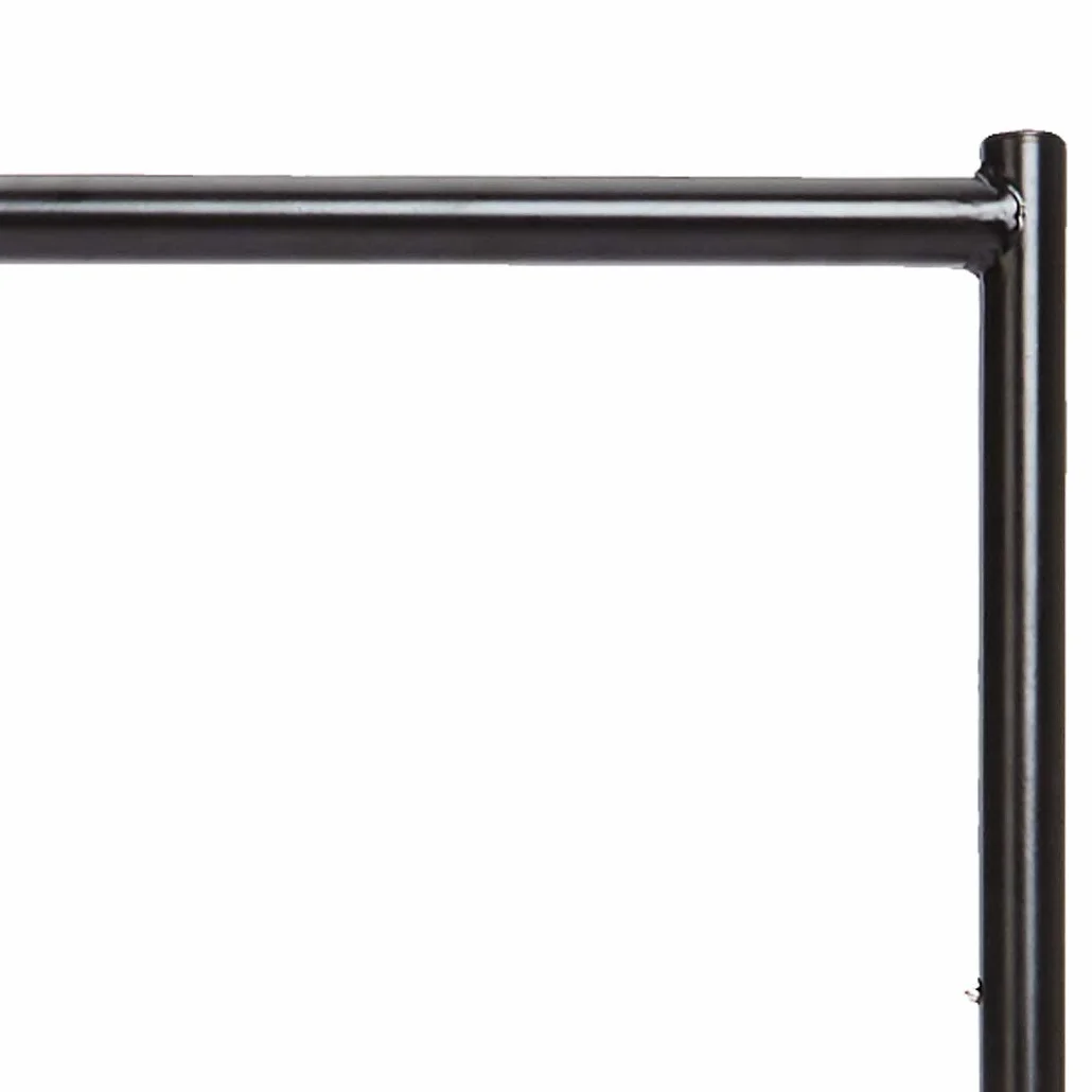 Amazon Basics Wytrzymały wieszak na ubrania, organizer do powieszania odzieży do prezentowania i przechowywania, czarny, 1.82 x 1.52 m