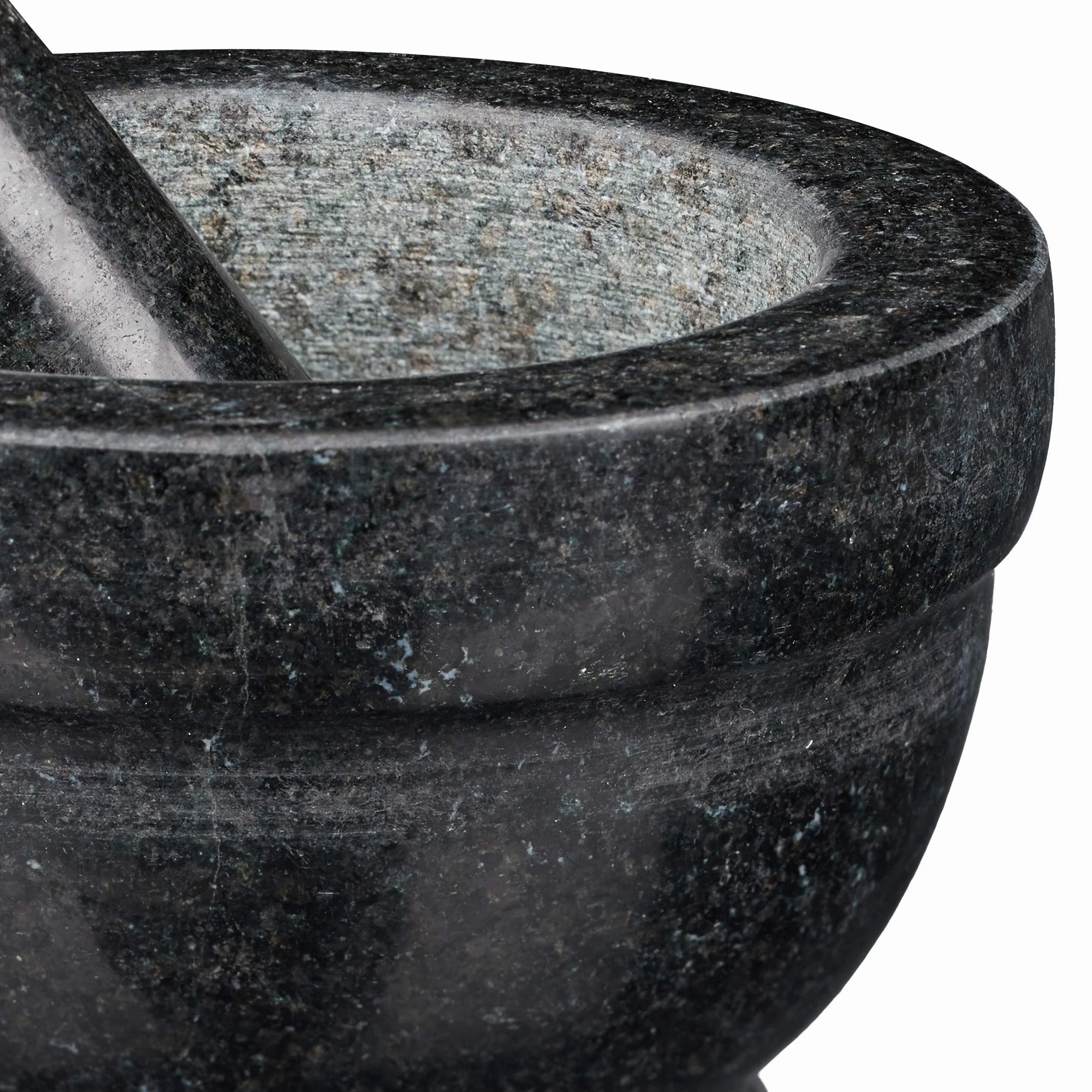 Relaxdays moździerz kuchenny z tłuczkiem, granitowy rozdrabniacz, ciężki ubijacz, miska do kruszenia Ø14cm, 400ml, szary