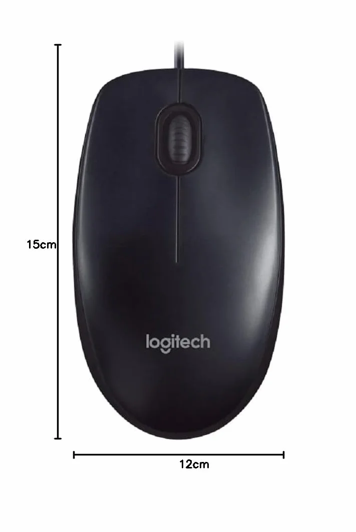 Logitech M90, Przewodowa mysz USB, śledzenie optyczne 1000 DPI, oburęczna, PC / Mac / laptop - Czarna