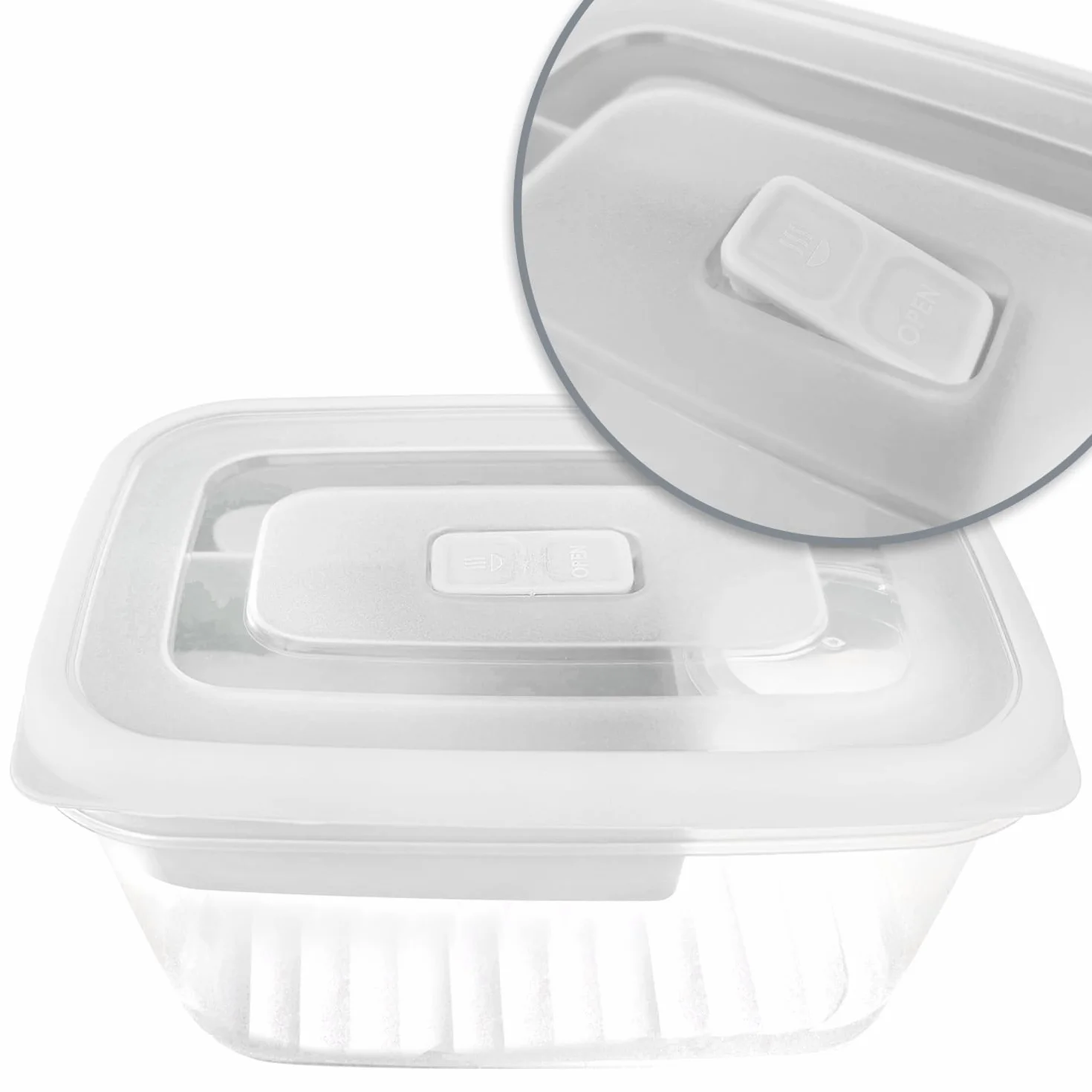 COM-FOUR® Lunch box Bento biały 19 cm z sztućcami pojemnik na sos do zmywarki