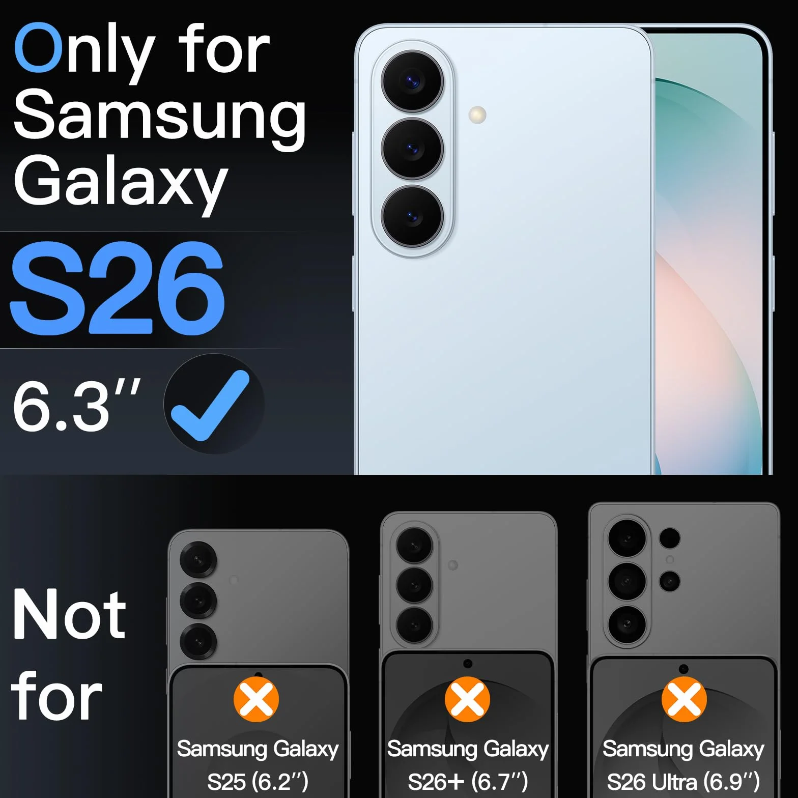JETech Ochraniacz Ekranu dla Samsung Galaxy S26 z Osłona Obiektywu Aparatu, 9H Szkło Hartowane Film, ID Odcisku Palca Kompatybilny, HD Przejaśniać, 2 Sztuki Każdy